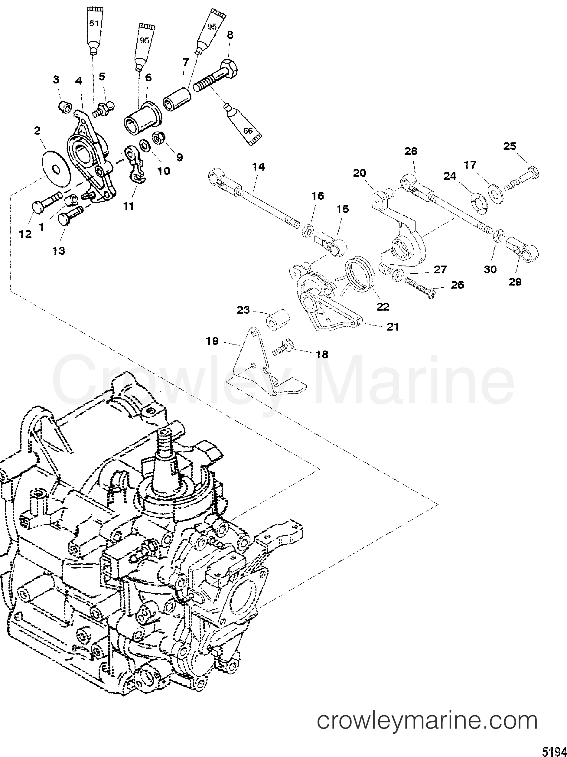 2000 Outboard 40 [ML] - 704G217JF - THROTTLE LINKAGE
