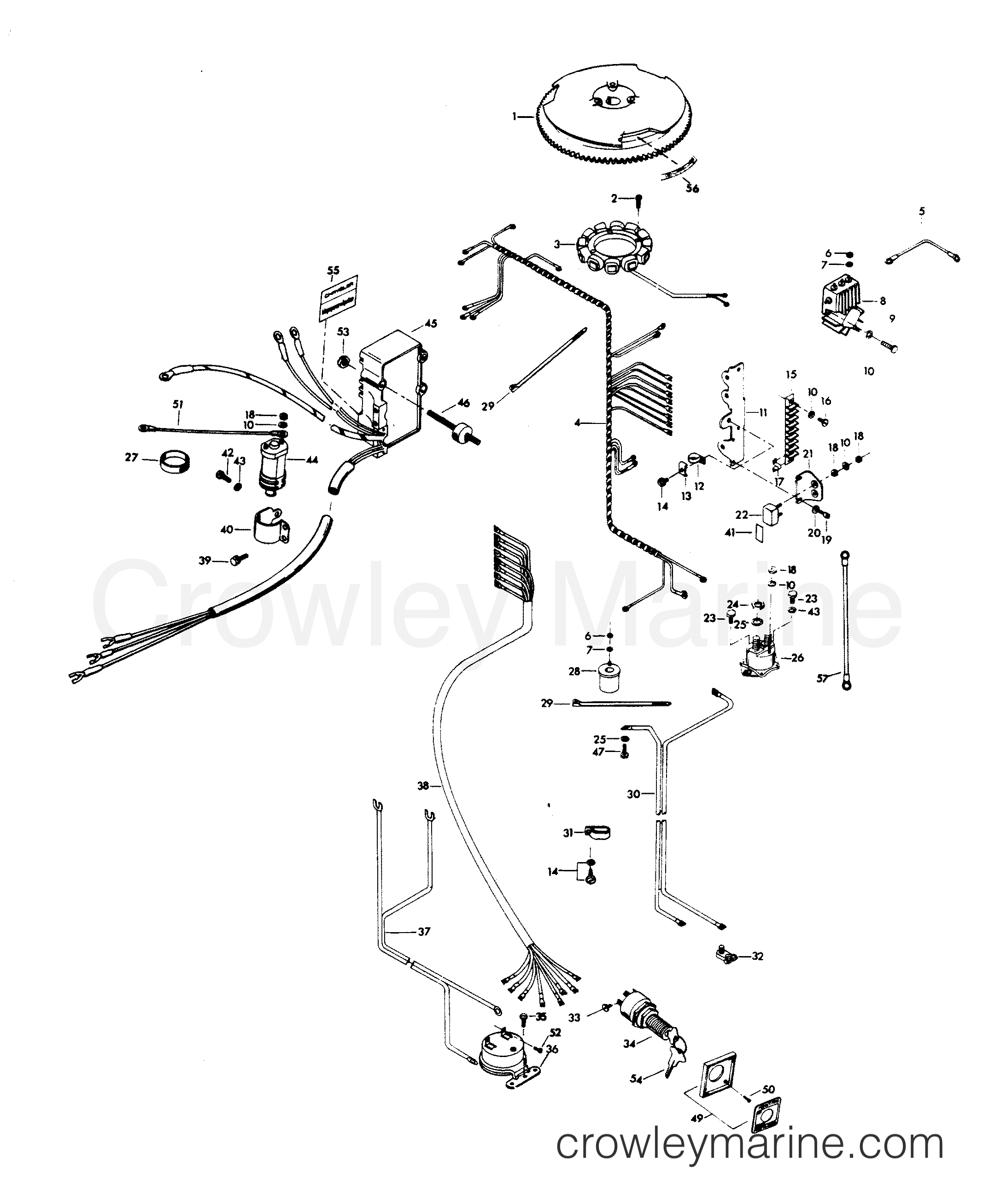 1980 Outboard 75 - 757B0F - ELECTRICAL COMPONENTS