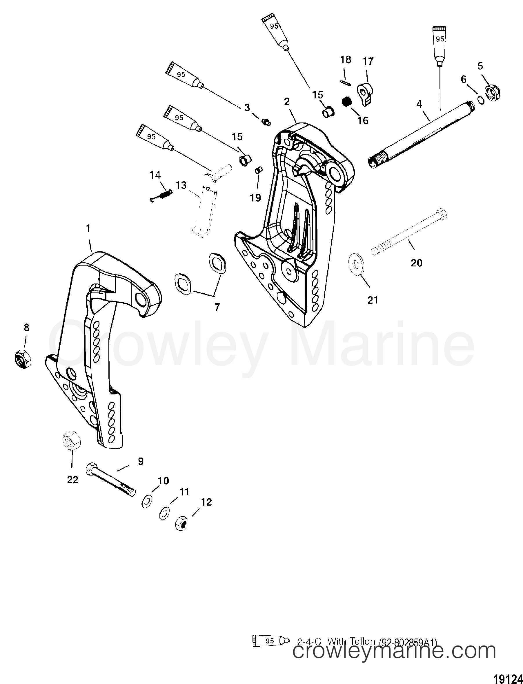 1999 Outboard 250 [CXXL EFI] - 7250434HD - TRANSOM BRACKETS