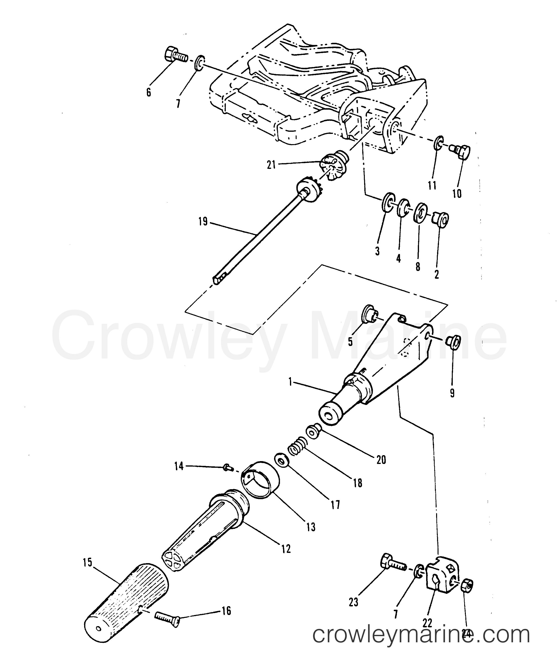 1984 Outboard 9.9 [M] - 7010204 - STEERING HANDLE