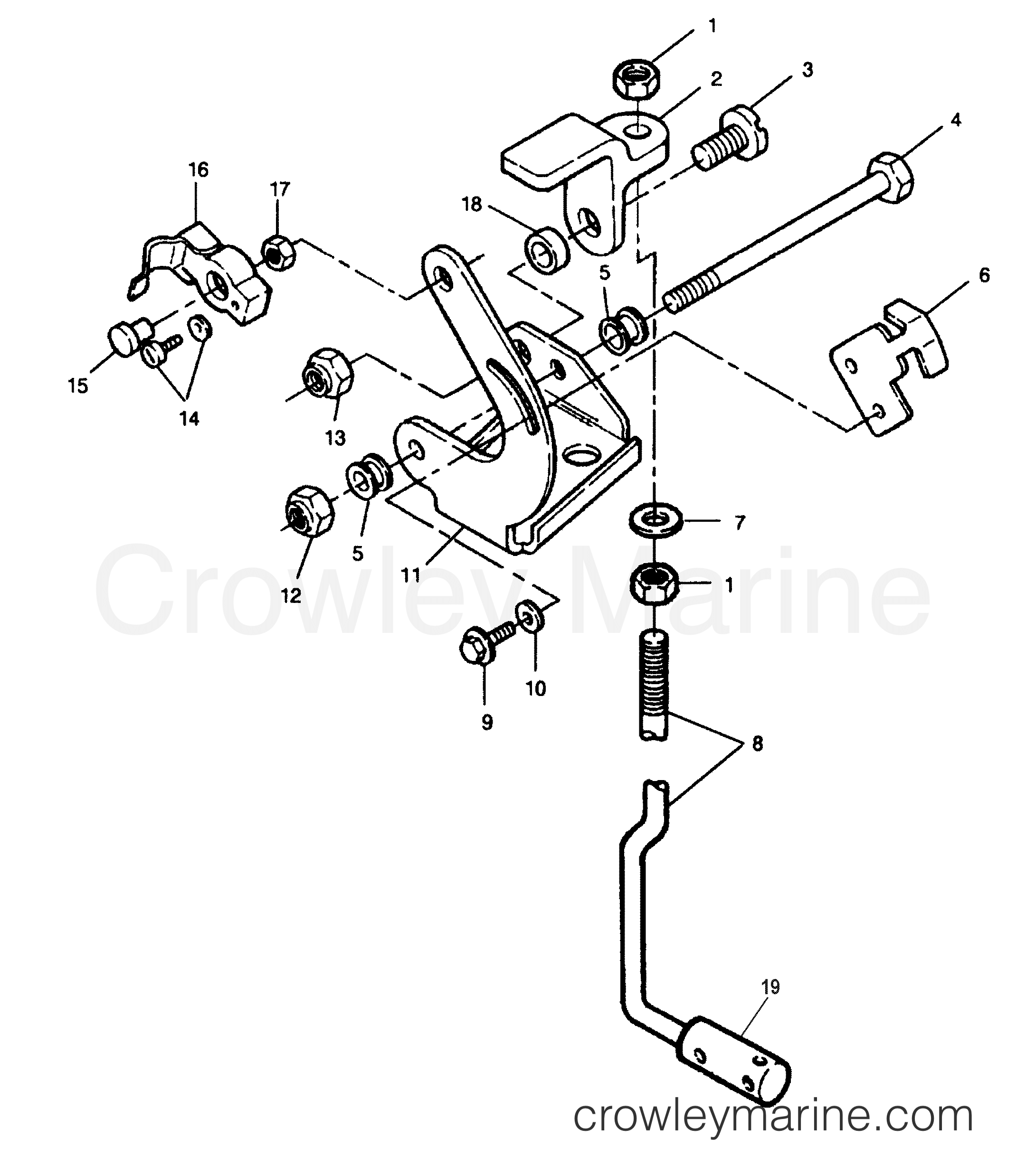 1991 Outboard 90 - 903E91D [Force] - GEAR SHIFT LINKAGE