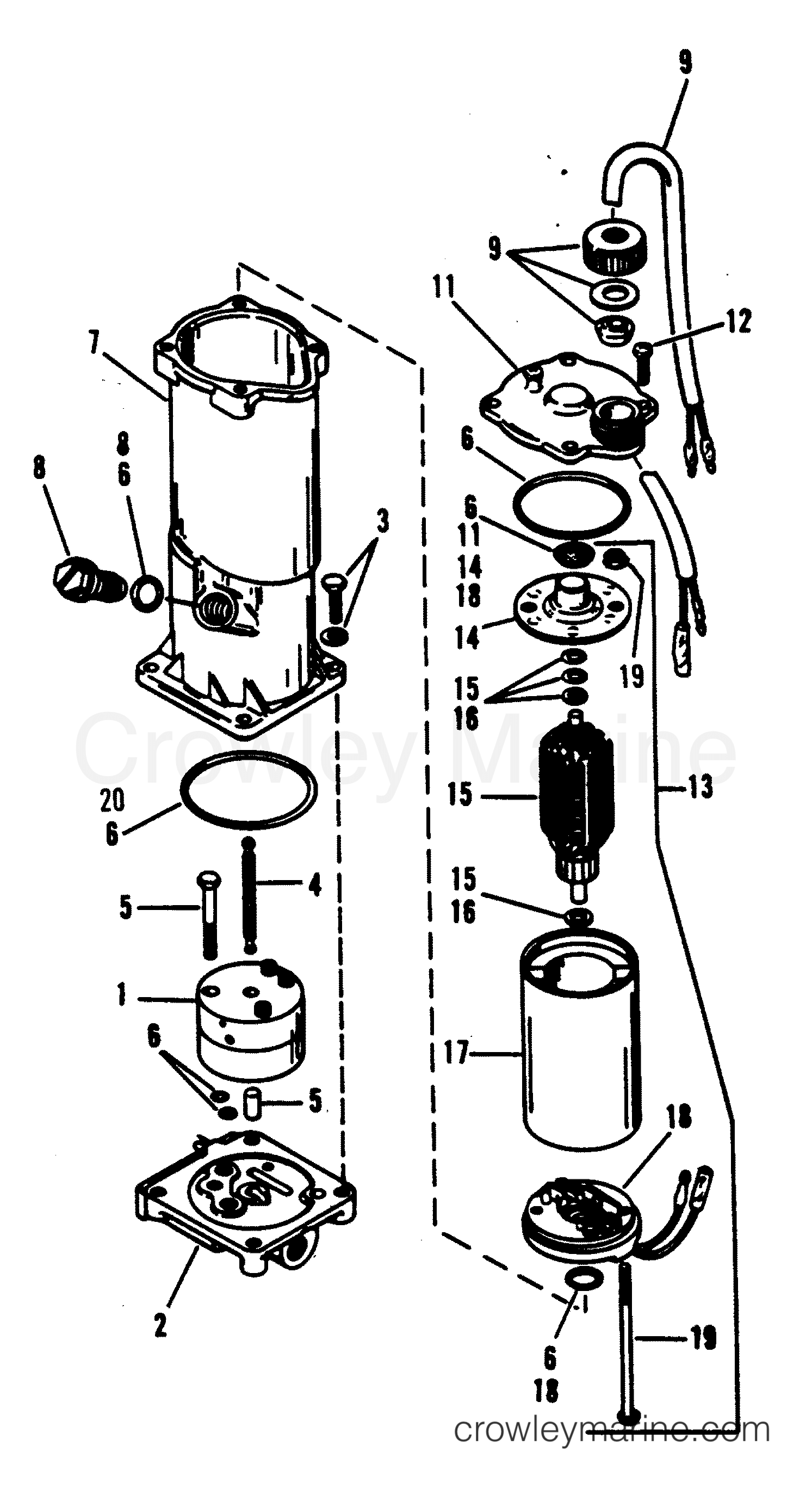 1991 Outboard 120 - H1208E91E [E] - PUMP/MOTOR KIT