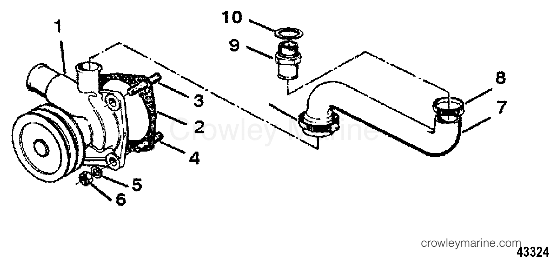 1998 Inboard Engine 642D [--] - 3C684BDLD - WATER PUMP