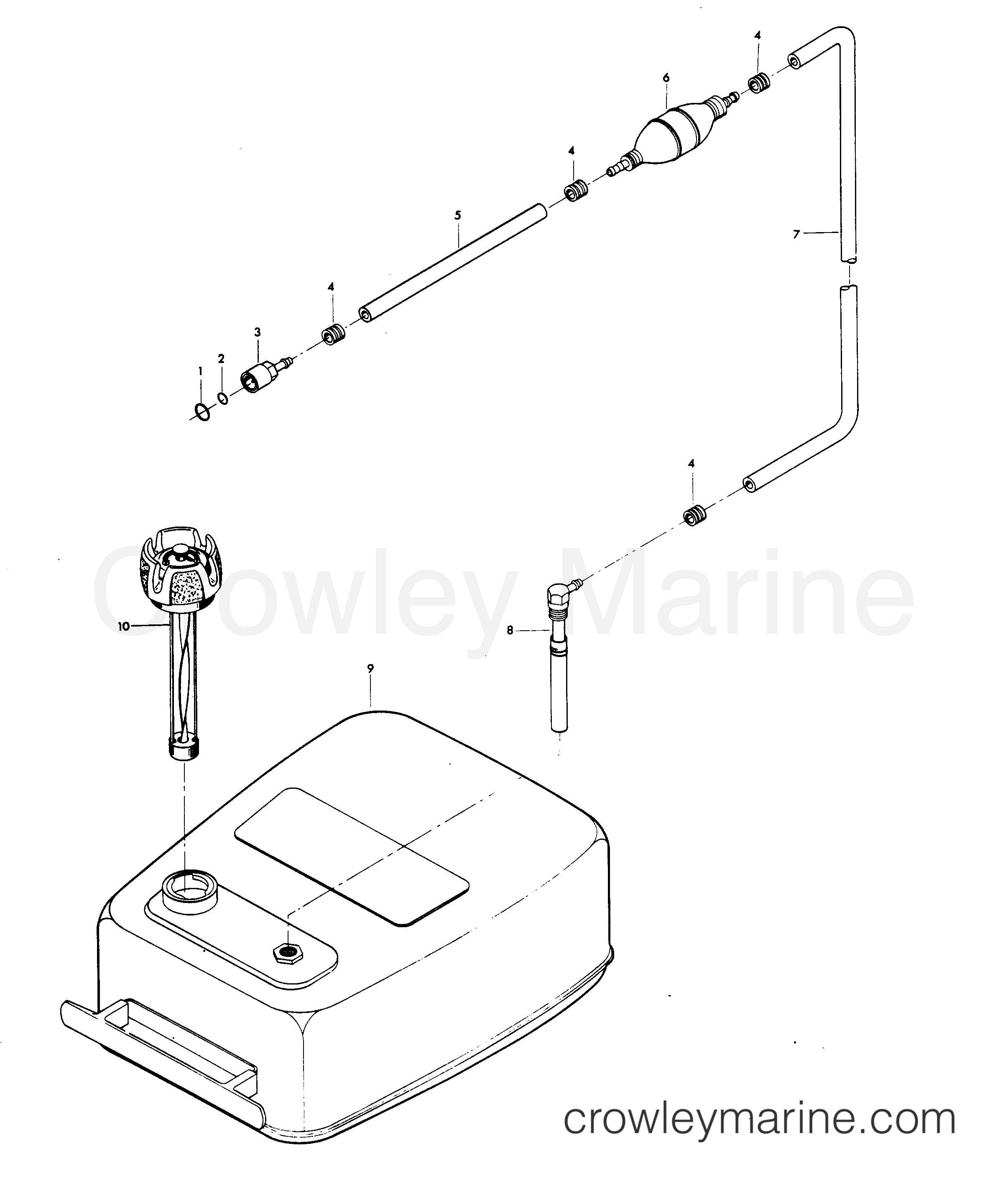 1979 Outboard 15 - H0158H79C - FUEL TANK AND LINE