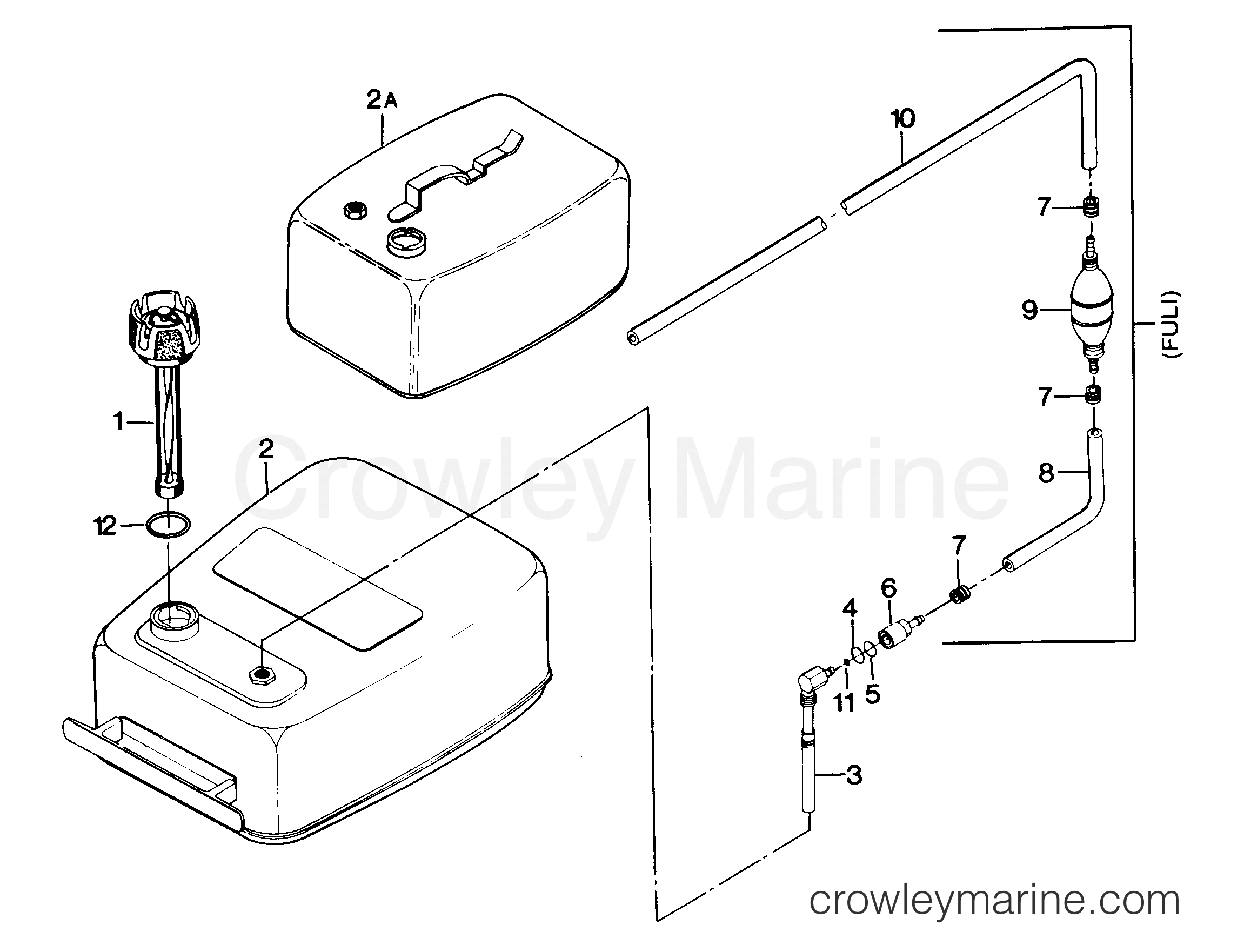 1987 Outboard 50 - 507F7C [Force] - FUEL TANK AND LINE