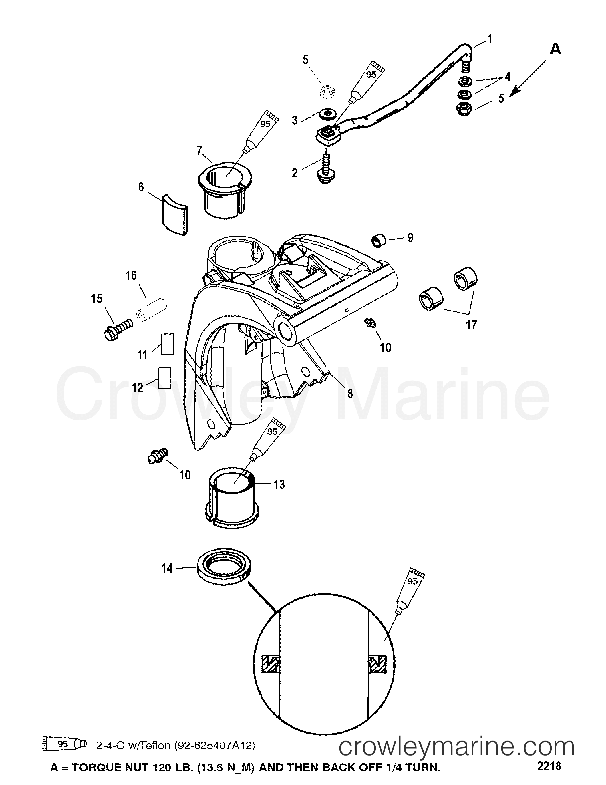2000 Outboard 50 [ELPT 4] - 1F51412WE - SWIVEL BRACKET