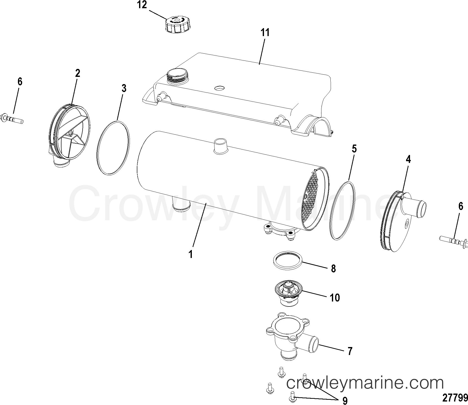 COOLING SYSTEM, HEAT EXCHANGER 1998 Mercruiser 1.6L [ALPHA] 41000017U