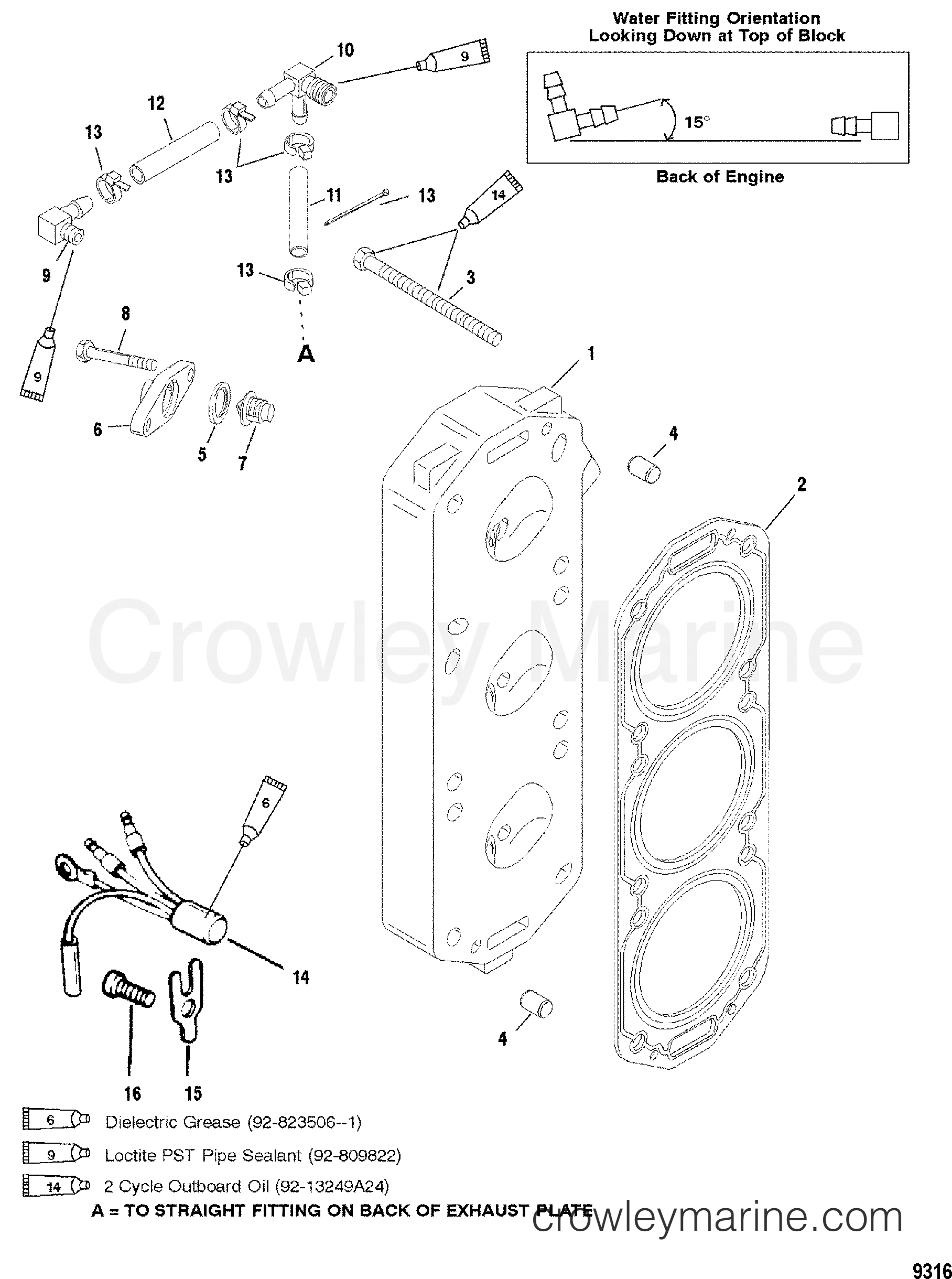 CYLINDER HEAD 1999 Outboard 135DFI 7135473HE Crowley Marine