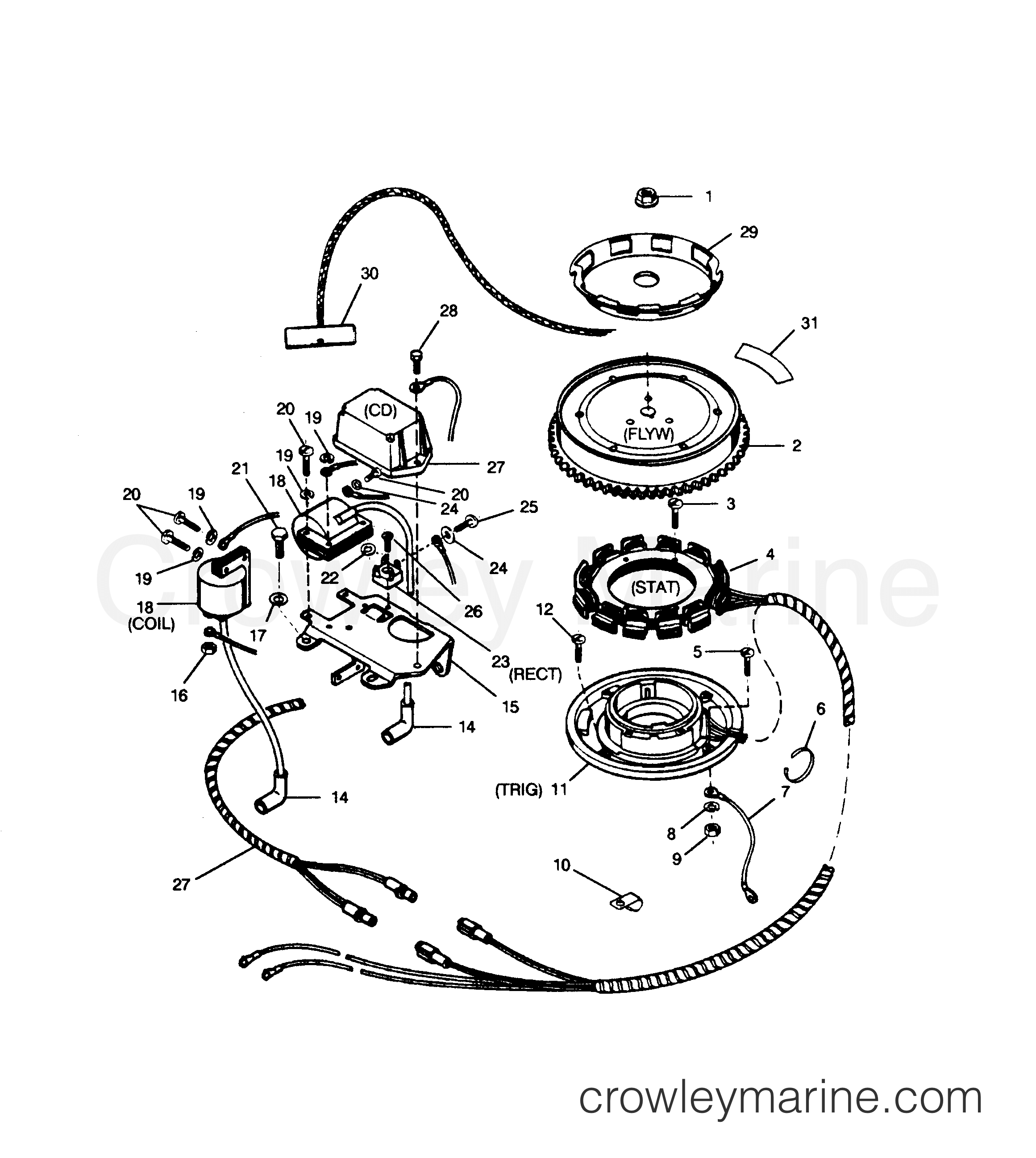 1991 Outboard 35 - 353E91A [Force] - IGNITION COMPONENTS