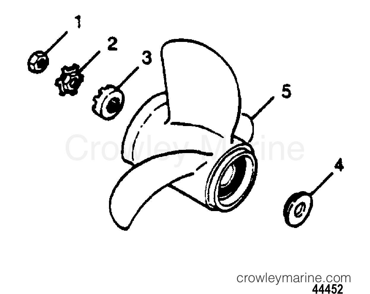 1990 Outboard 90 - H0903F90C [C] - FLARED HUB PROPELLER