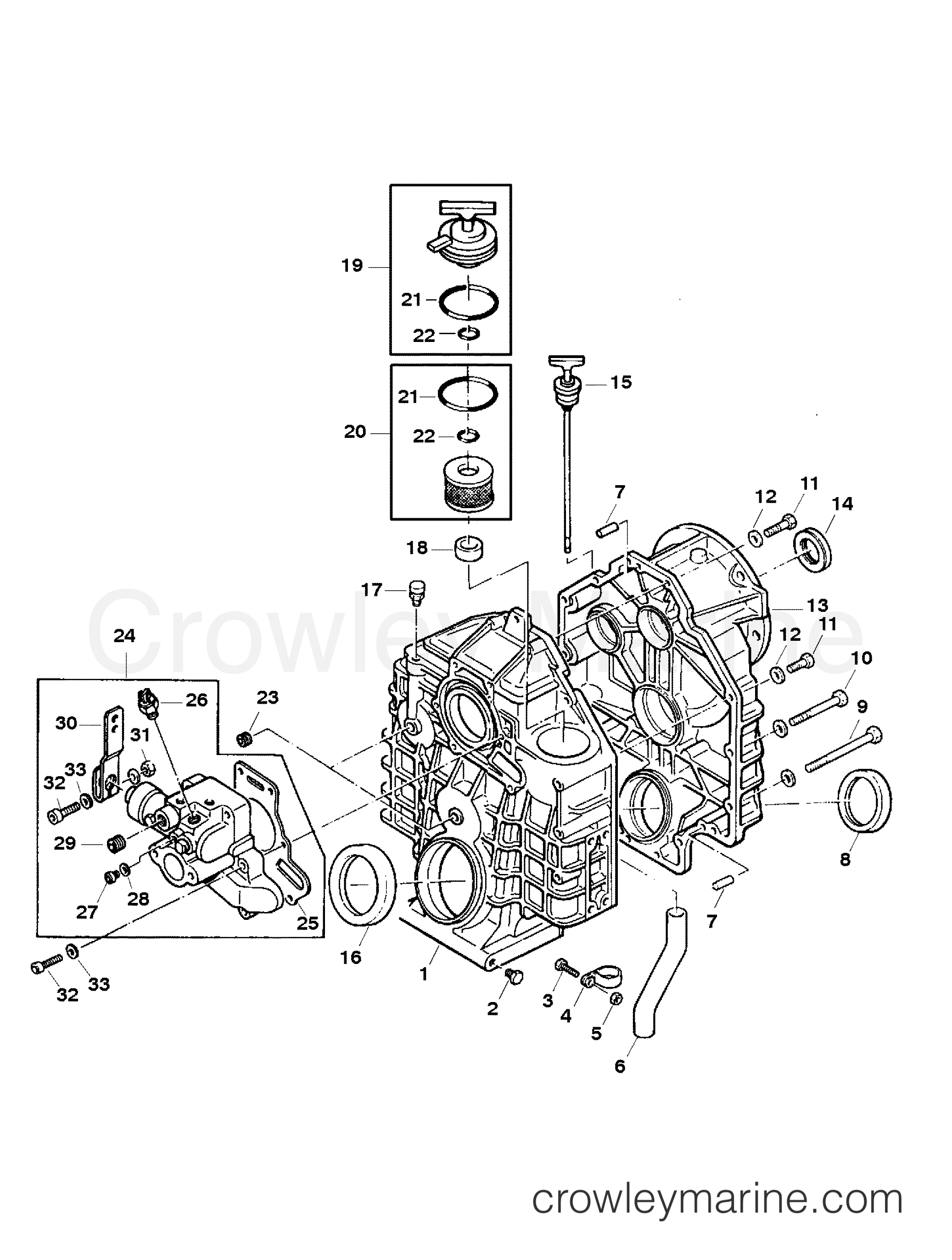 1993 Mercury Inboard Engine 5.7L - 35732B4FS TRANSMISSION (V-DRIVE)(HURTH) section