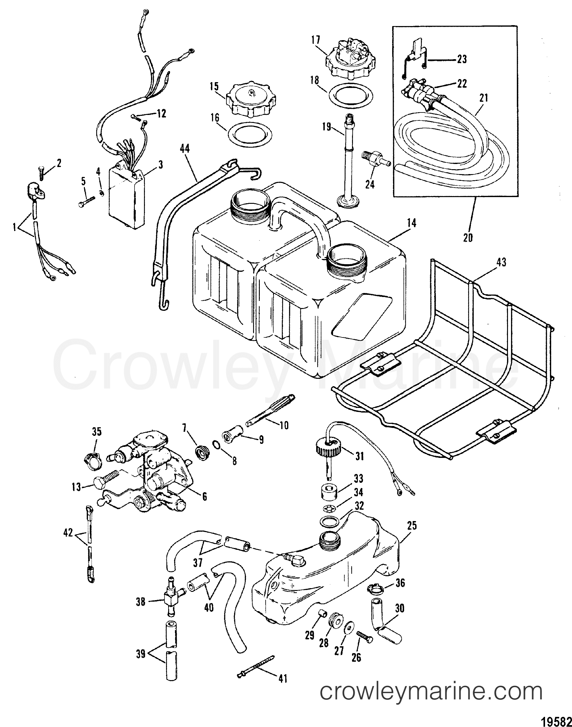 1990 Outboard 175 [XL] - 71754220D - OIL INJECTION COMPONENTS