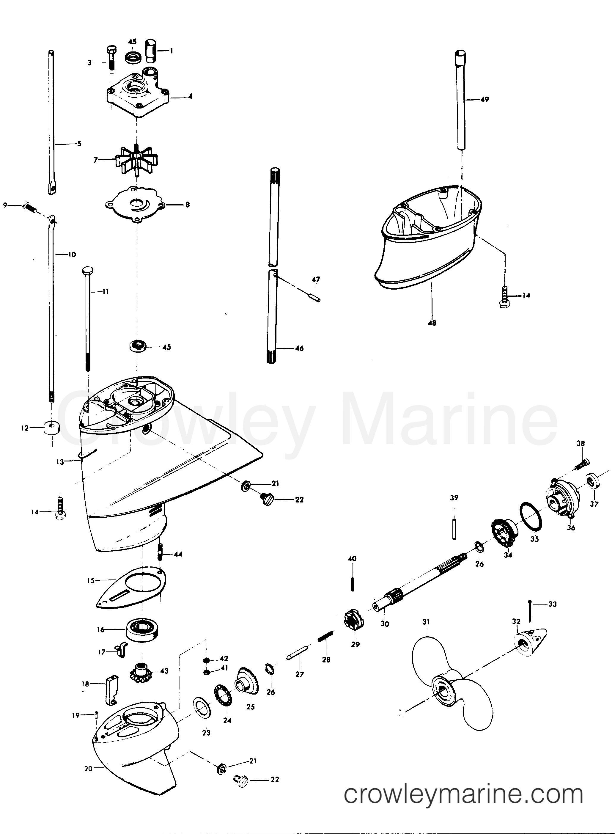 1978 Outboard 10 - H0102H78E - GEAR HOUSING