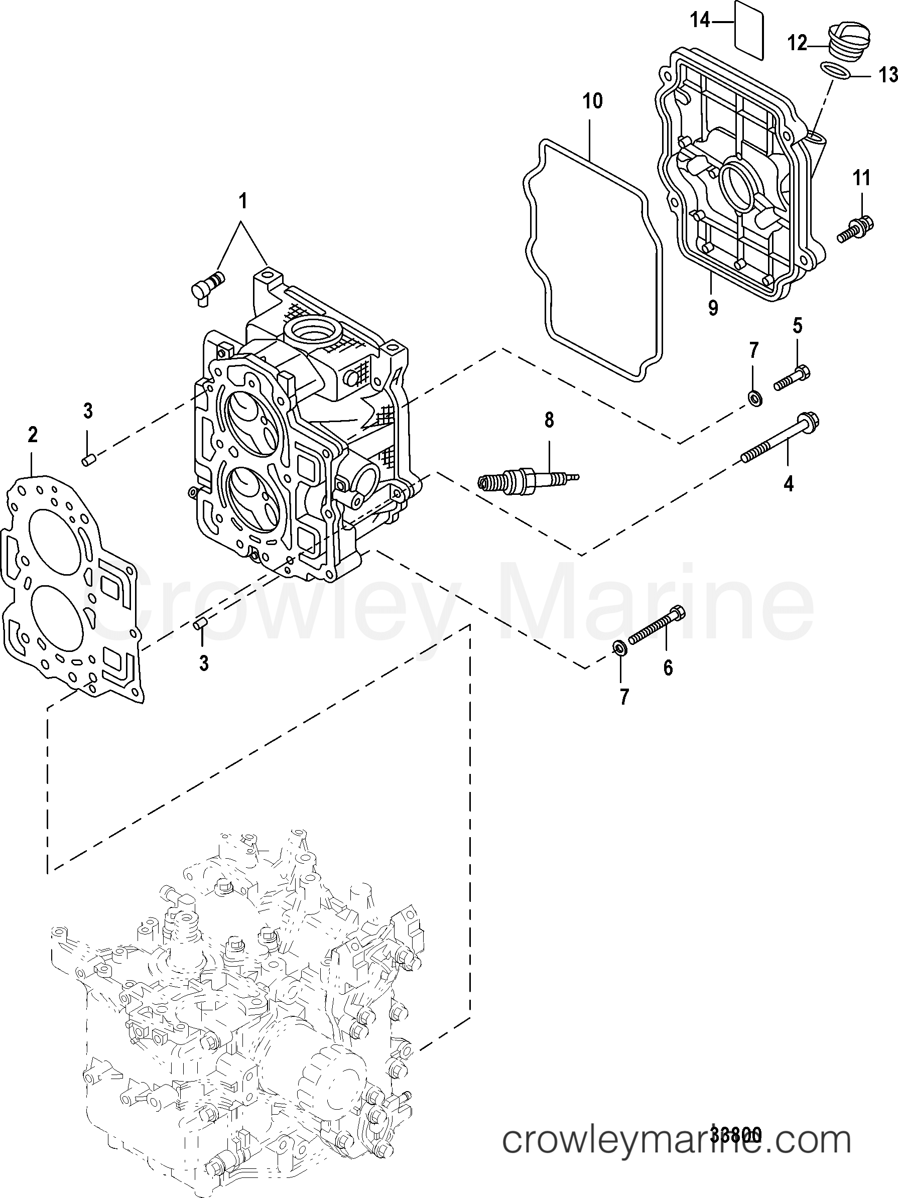 Serial Range Outboard 15 Carb(2CYL)(4-STROKE) - 0R235949 & Up - CYLINDER HEAD
