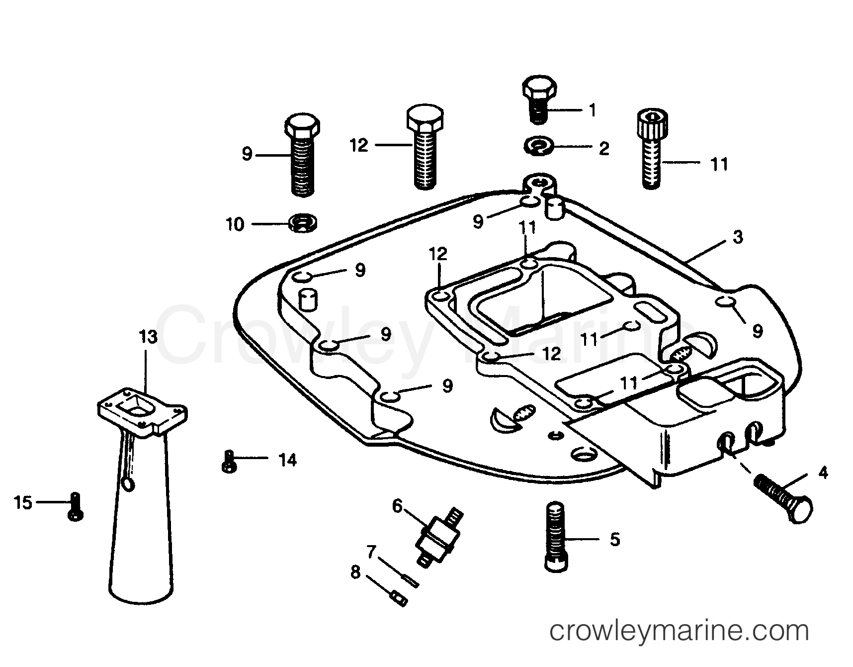 1991 Outboard 35 - 353E91B [Force] - SPACER PLATE