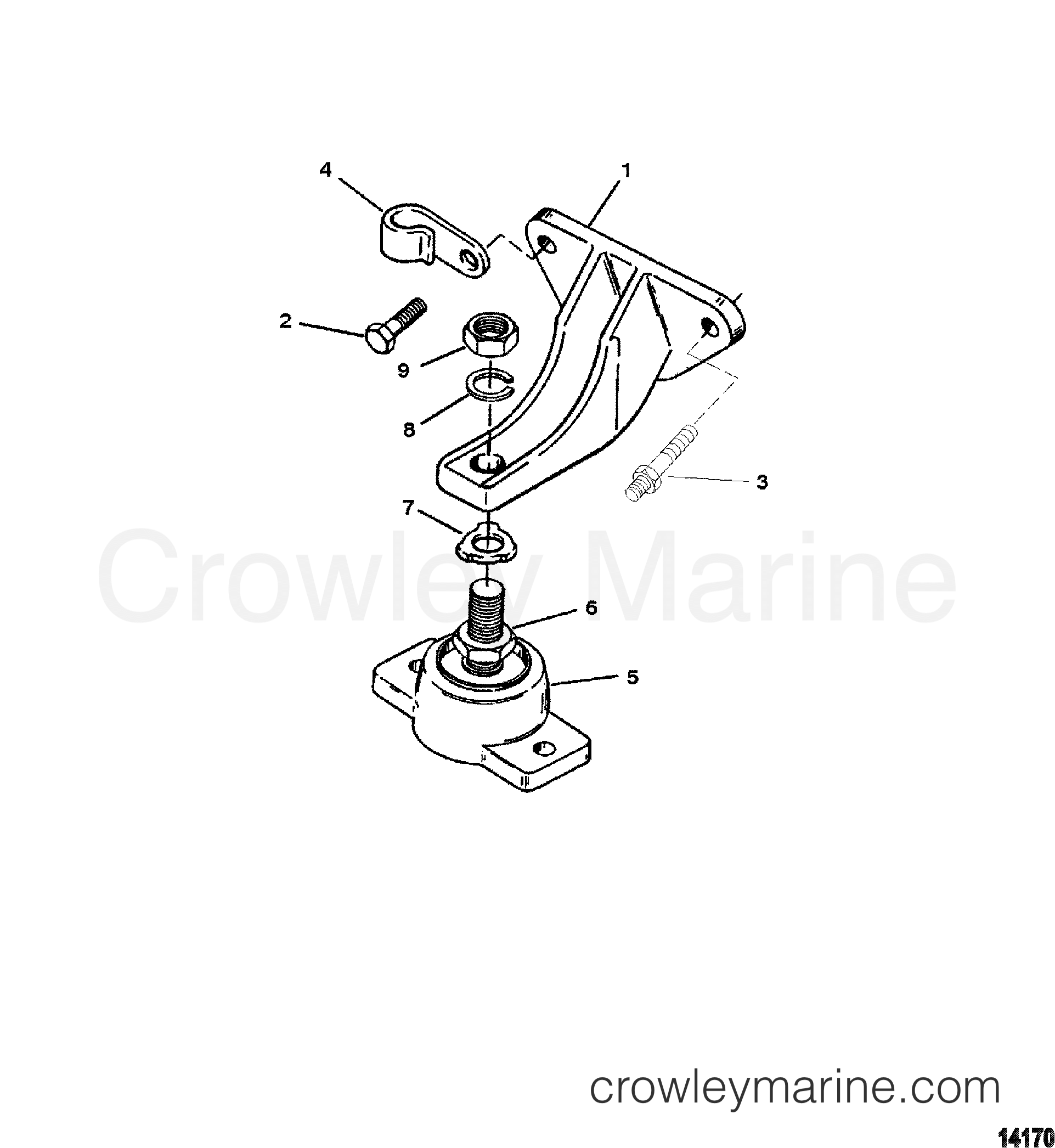 ENGINE MOUNTING - 1998 Stern Drive 5.0L [ALPHA EFI] 4M31027LS | Crowley ...
