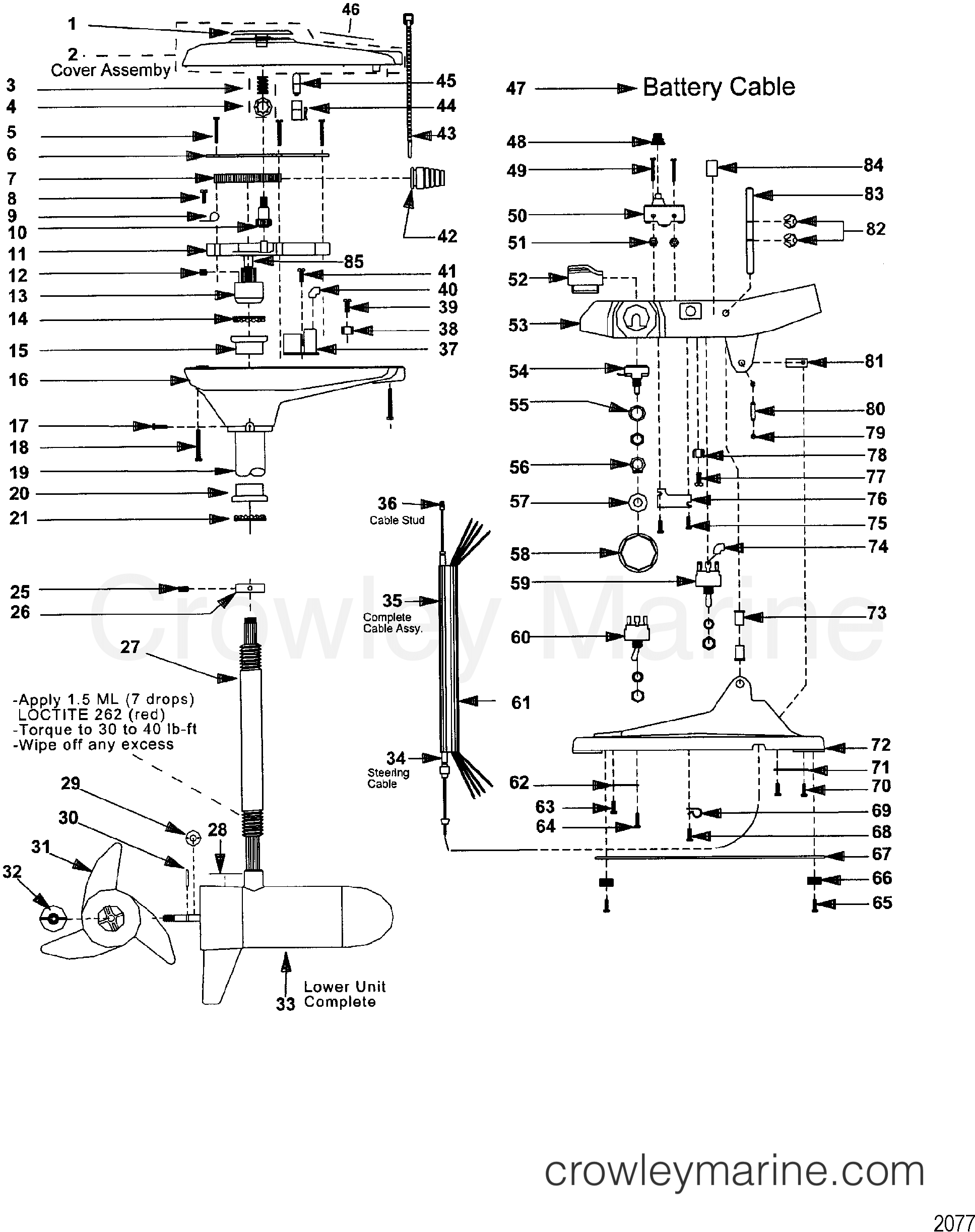 COMPLETE TROLLING MOTOR(MODEL 752V) (12 VOLT) 1999 Electric Trolling