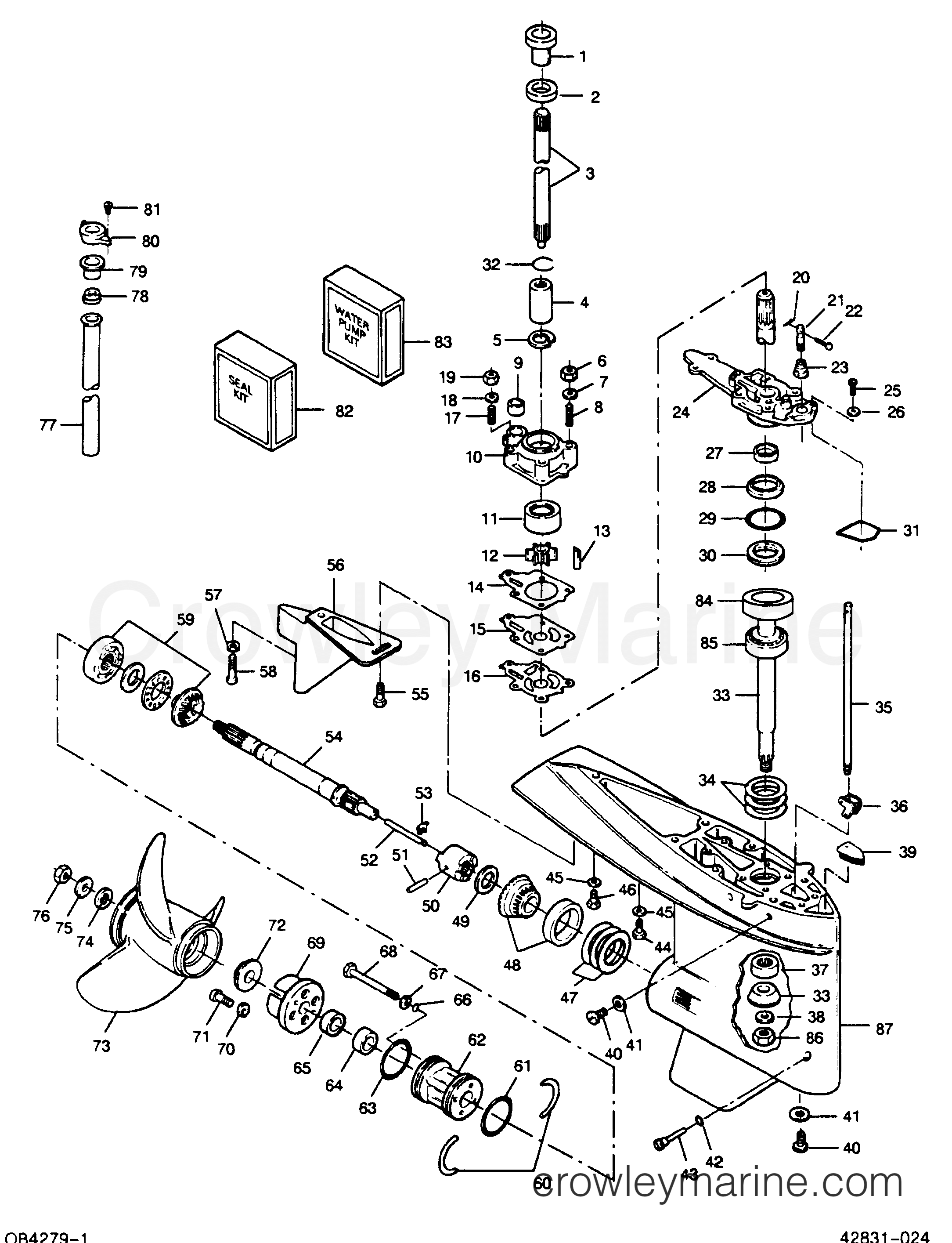 1989 Outboard 85 - 856D9D [Force] - GEAR HOUSING