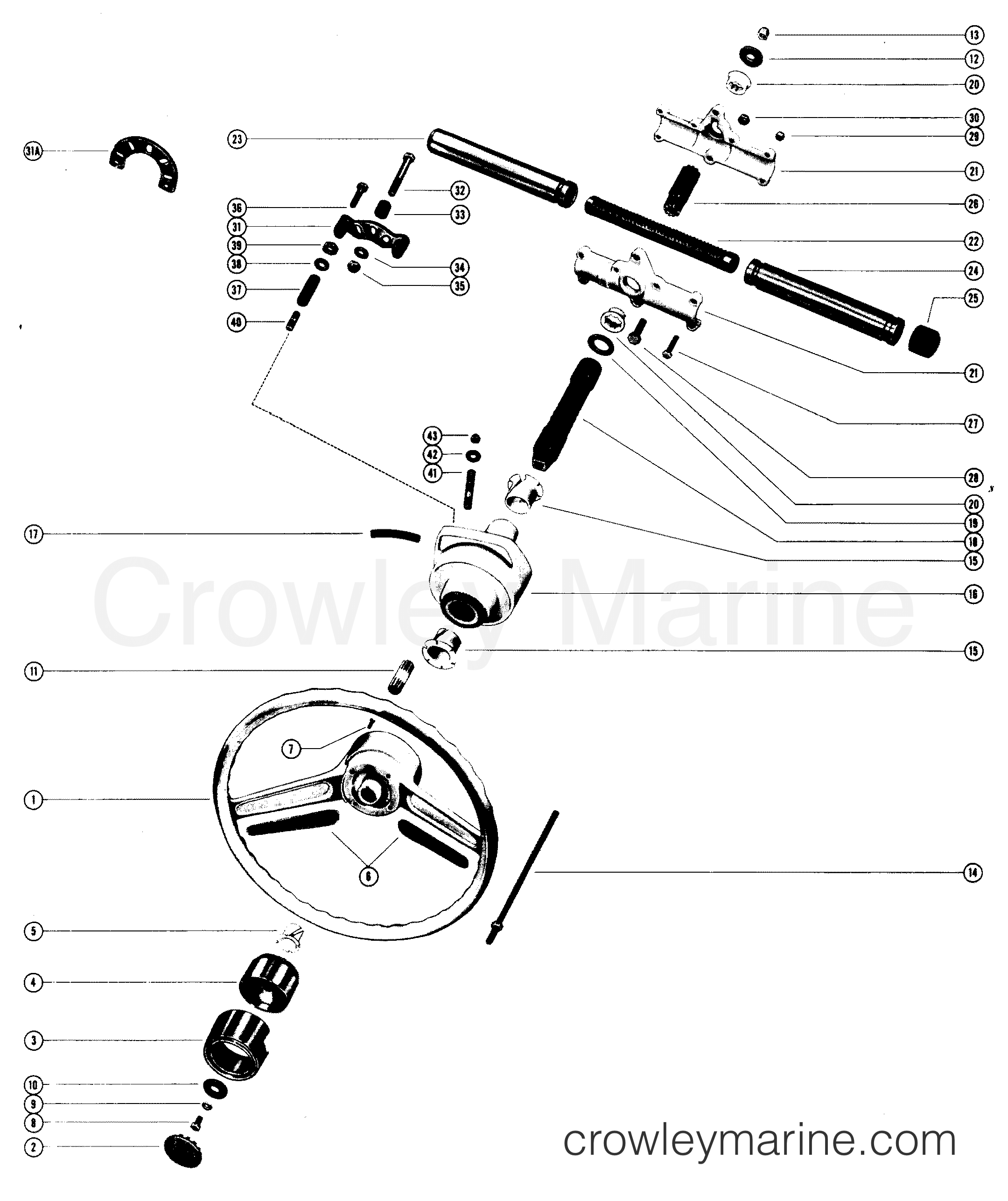 RIDEGUIDE STEERING WHEEL ASSEMBLY B Various Years Rigging Power Steering/Tiller Handles