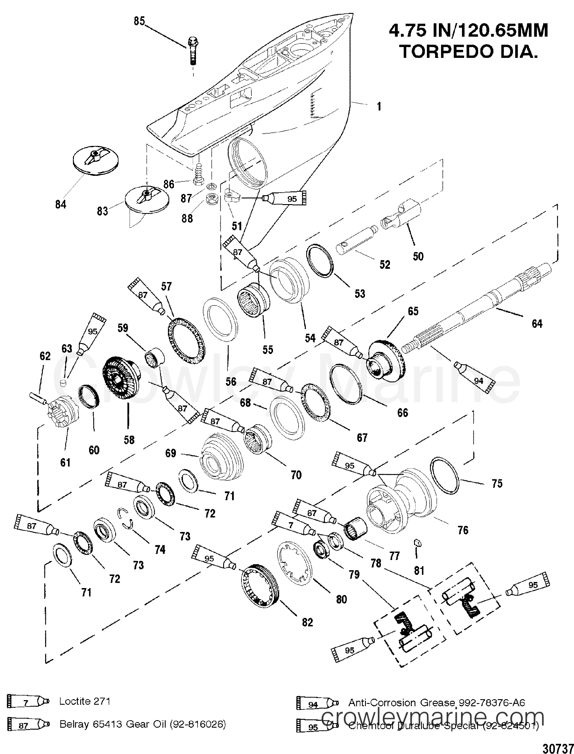 GEAR HOUSING(PROP SHAFT)(COUNTER ROTATION) 2000 Outboard 150EFI [CXL