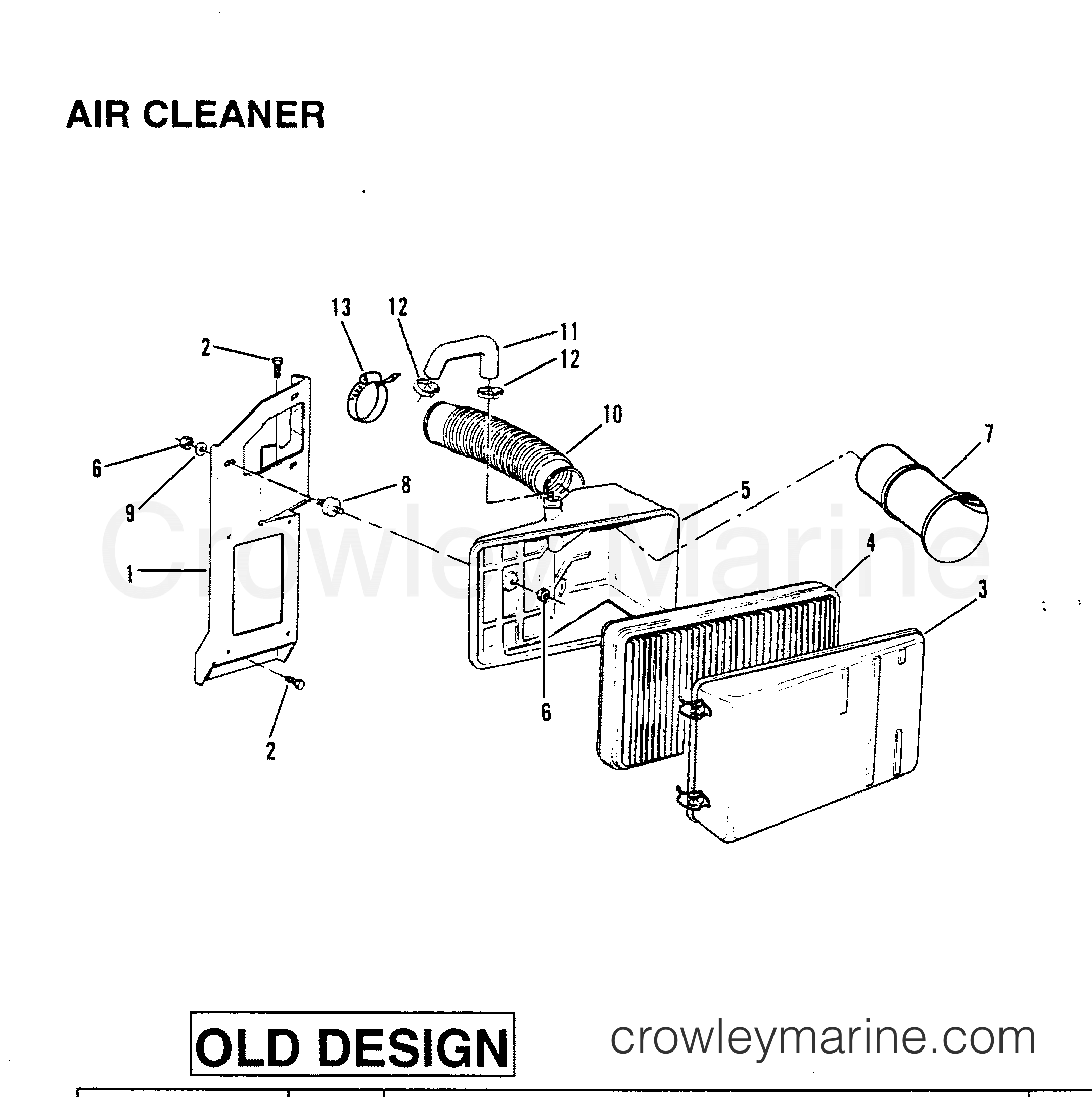 1990 Inboard Engine 642D - 34232B9CD - AIR CLEANER (OLD DESIGN)
