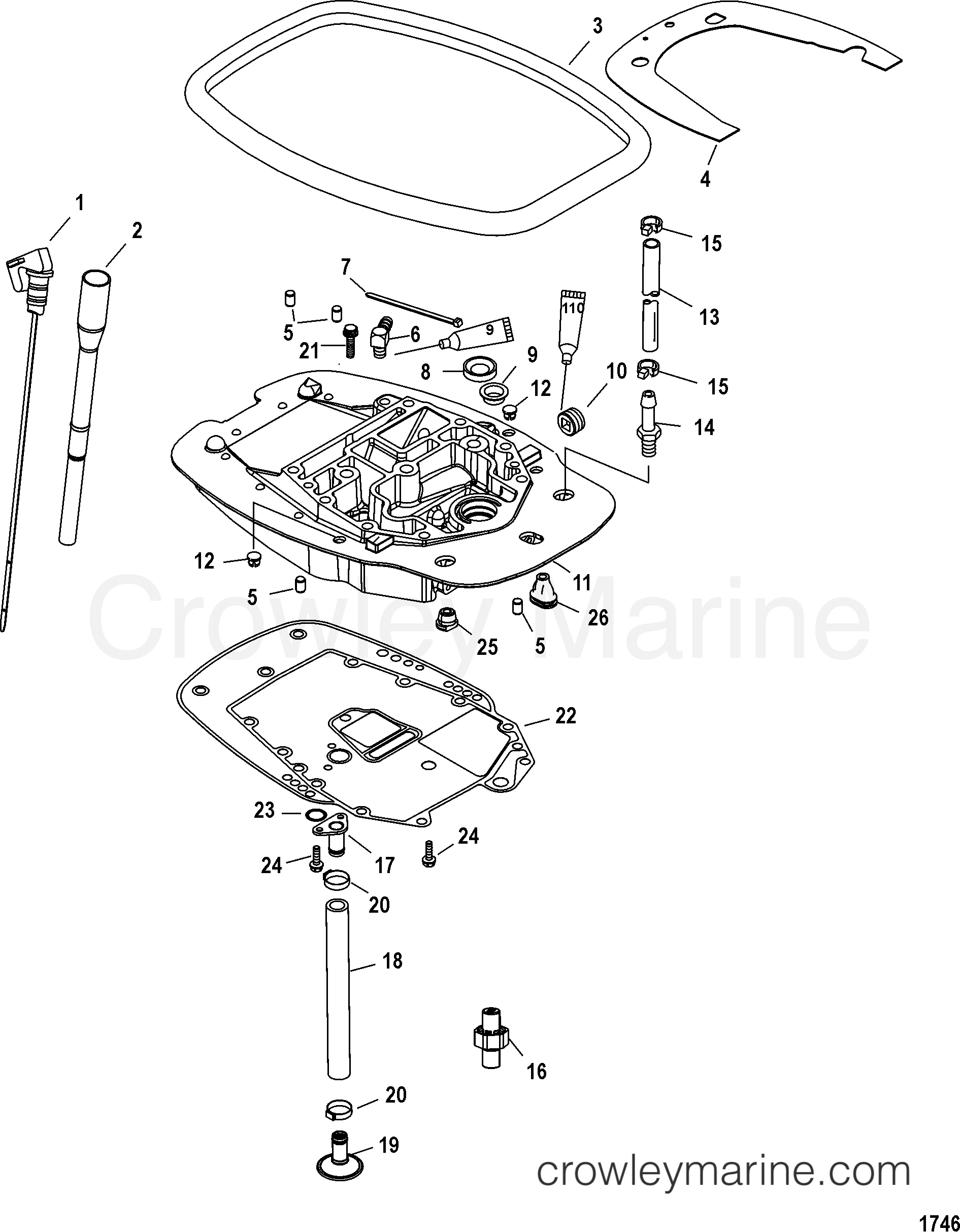 2002 Outboard 30EFI [EL 4] - 7A30312LB - ADAPTOR PLATE