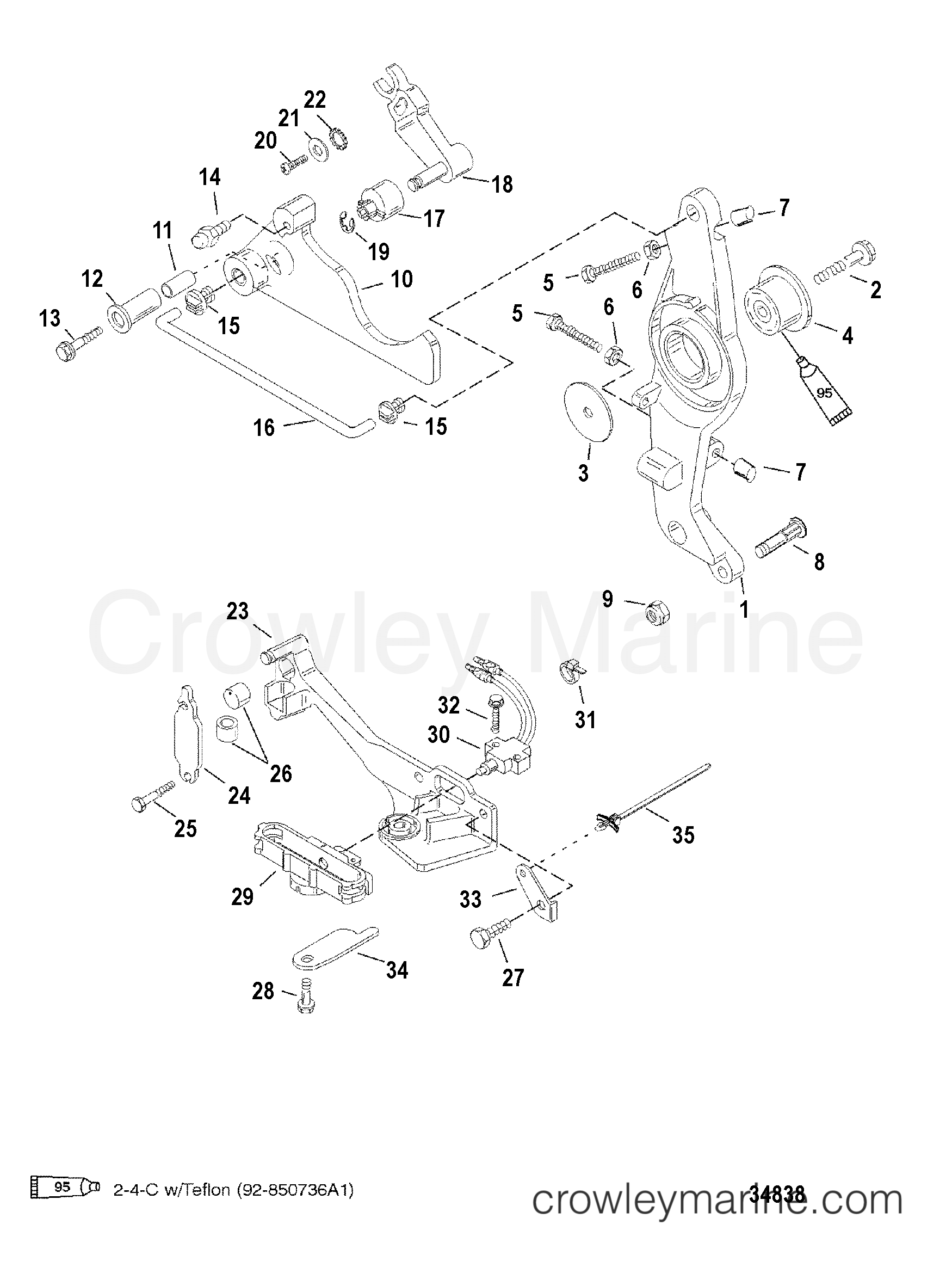 1999 Outboard 200DFI [L] - 7200473HS - THROTTLE LINKAGE