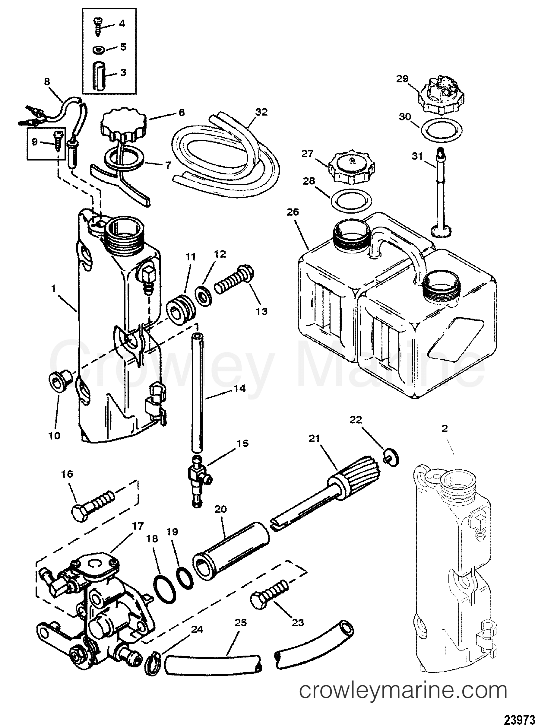 1995 Outboard 225 [XXL] - 7225432DD - OIL INJECTION COMPONENTS