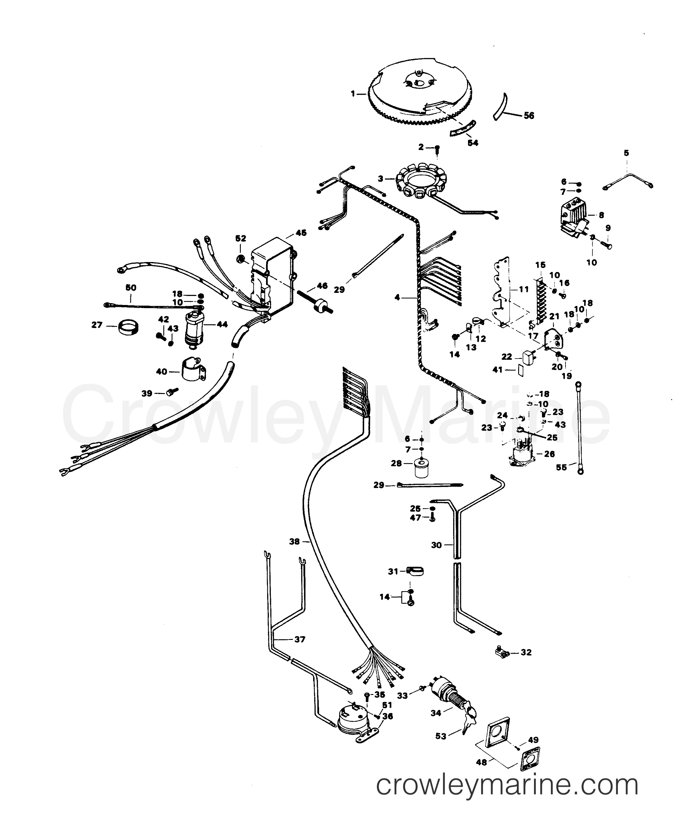 1982 Outboard 75 - 758B2E - ELECTRICAL COMPONENTS