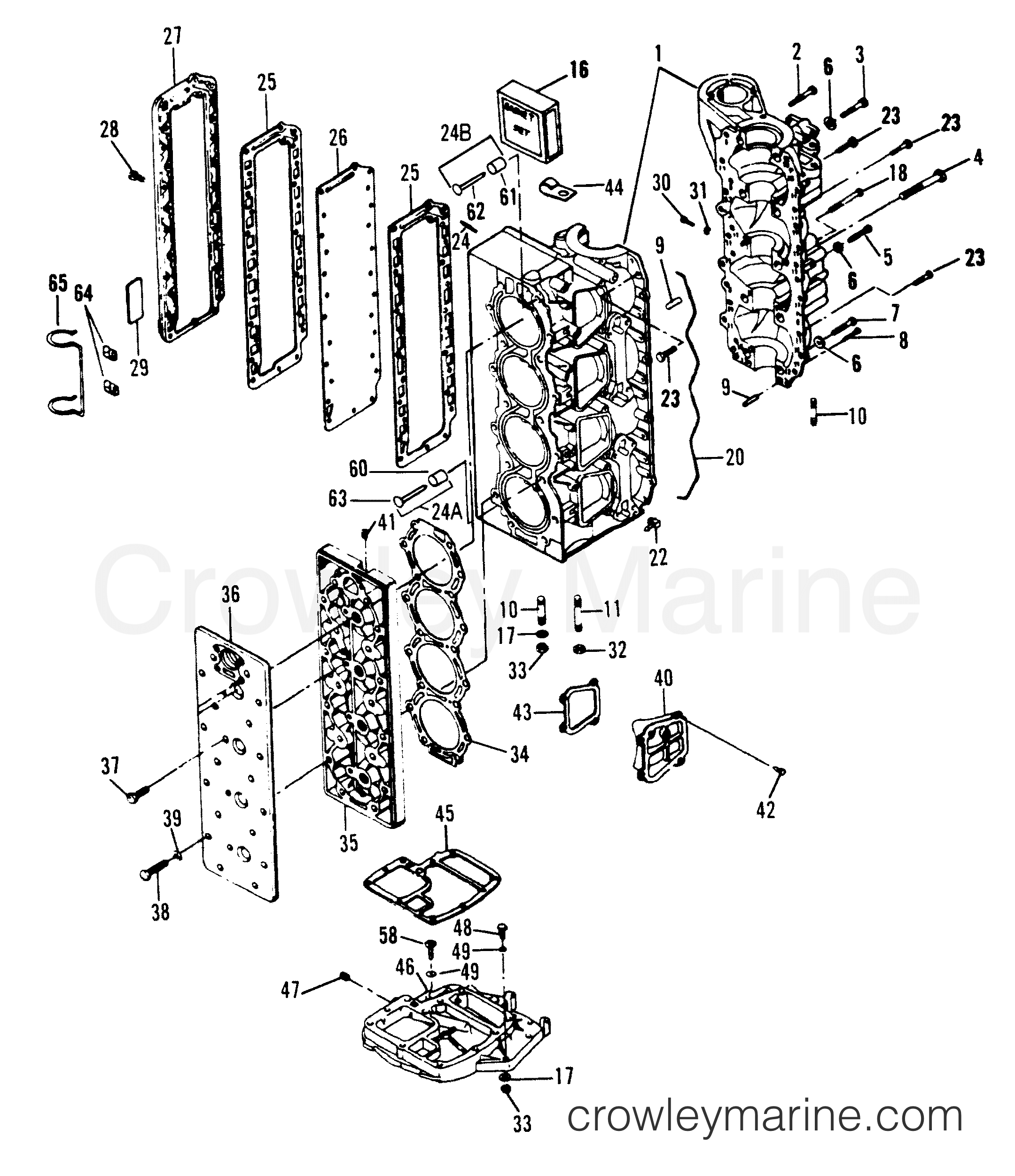 1991 Outboard 120 - H1208E91E [E] - CYLINDER BLOCK