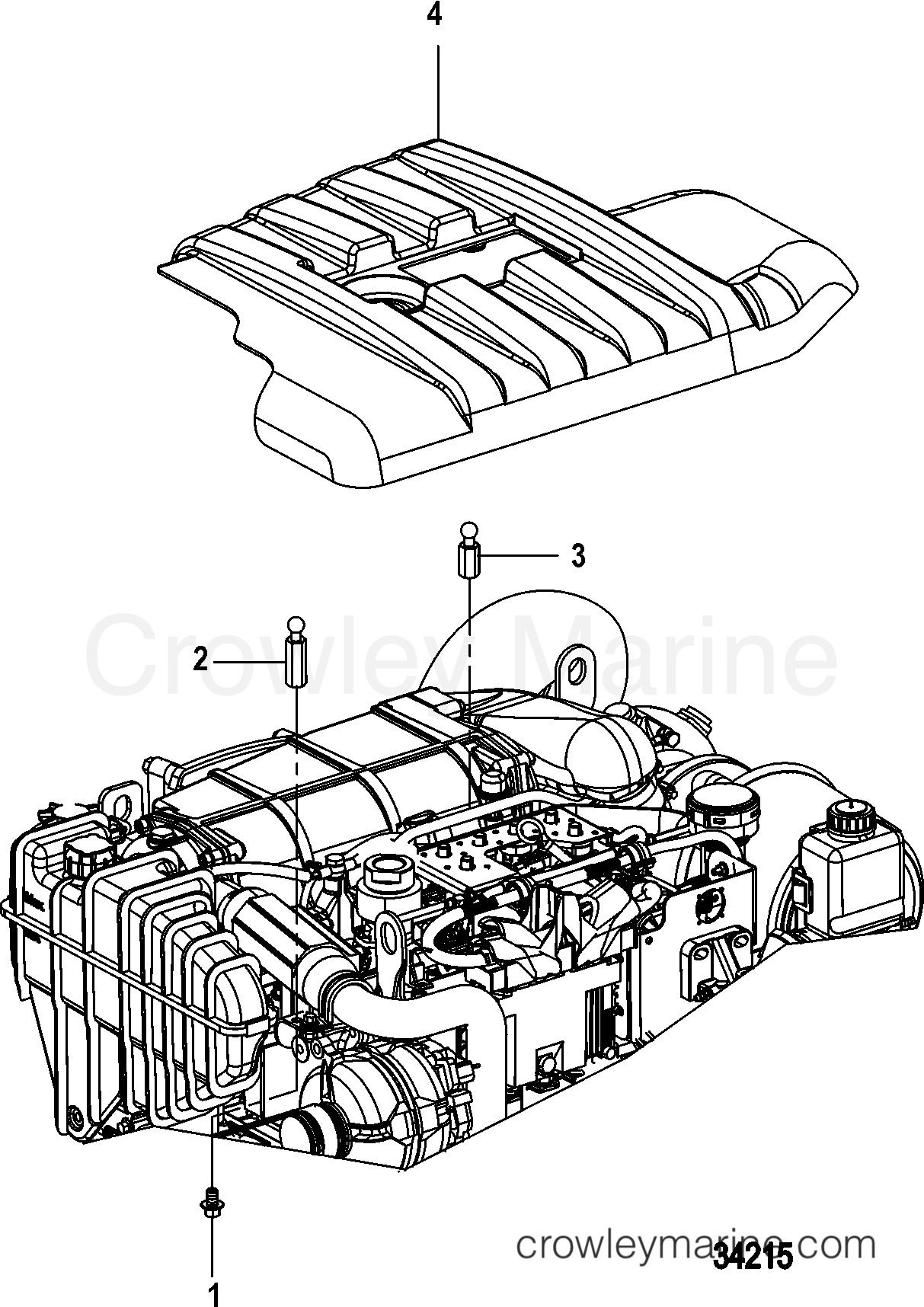 2012 Inboard Engine 2.8L QSD [EI 220] - 30280128D - ENGINE COVER