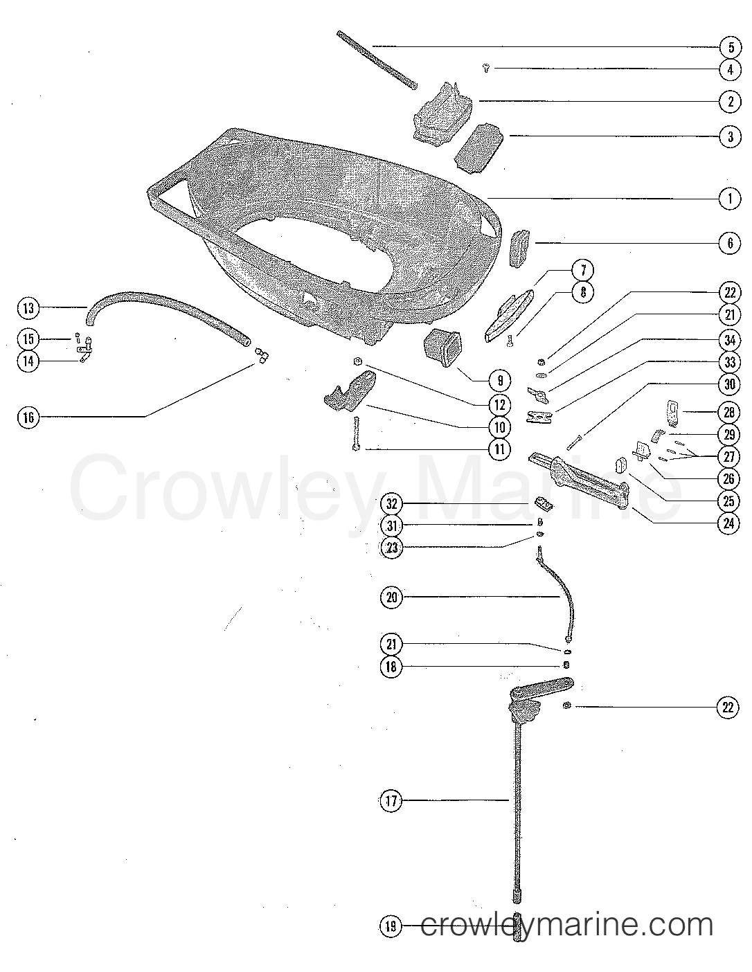 Diagram Of 1975 Mercury Marine Mercury Outboard 1850525 Cowling And