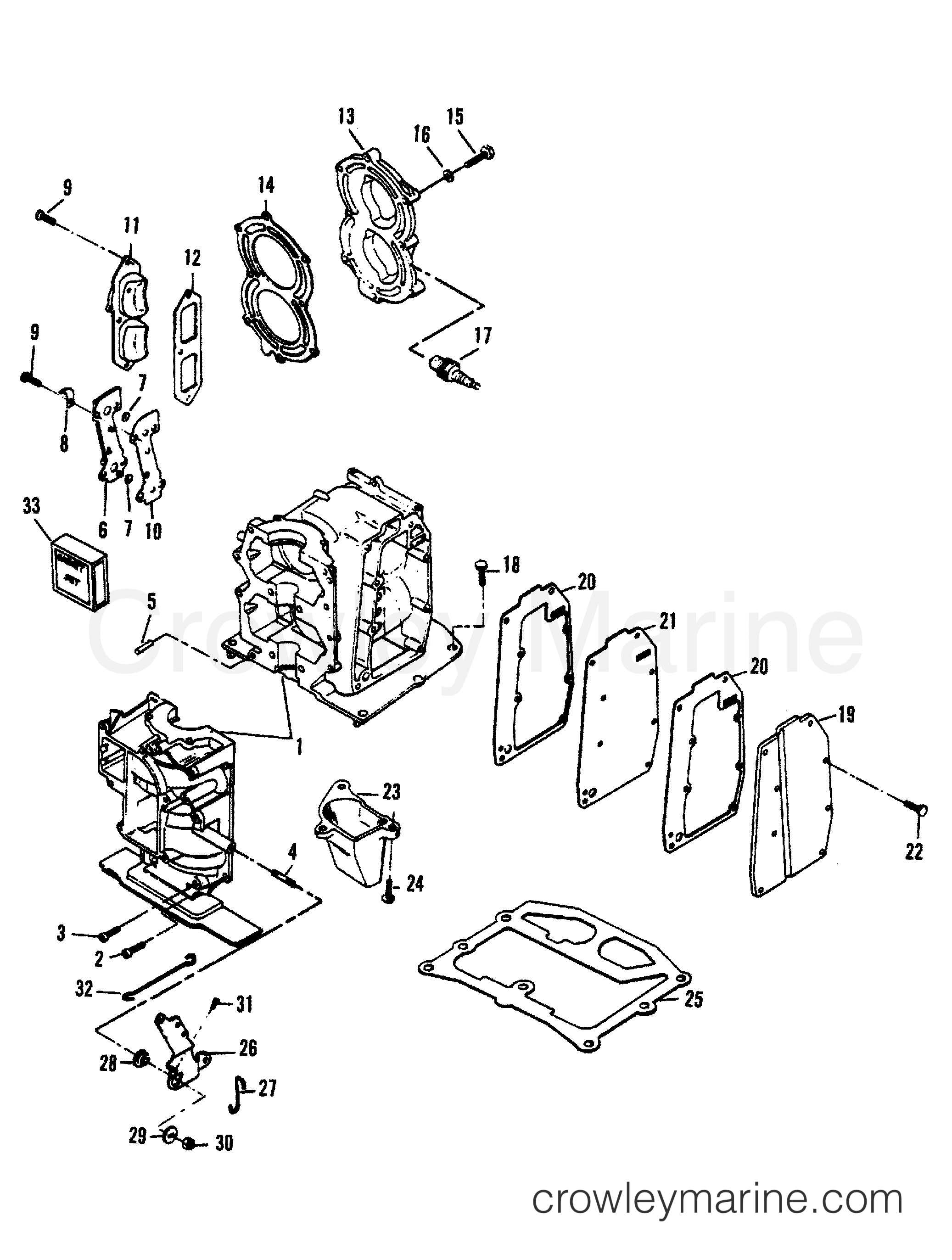 1985 Outboard 15 - H0152B85A - CYLINDER BLOCK (84A THRU 87A MODELS)