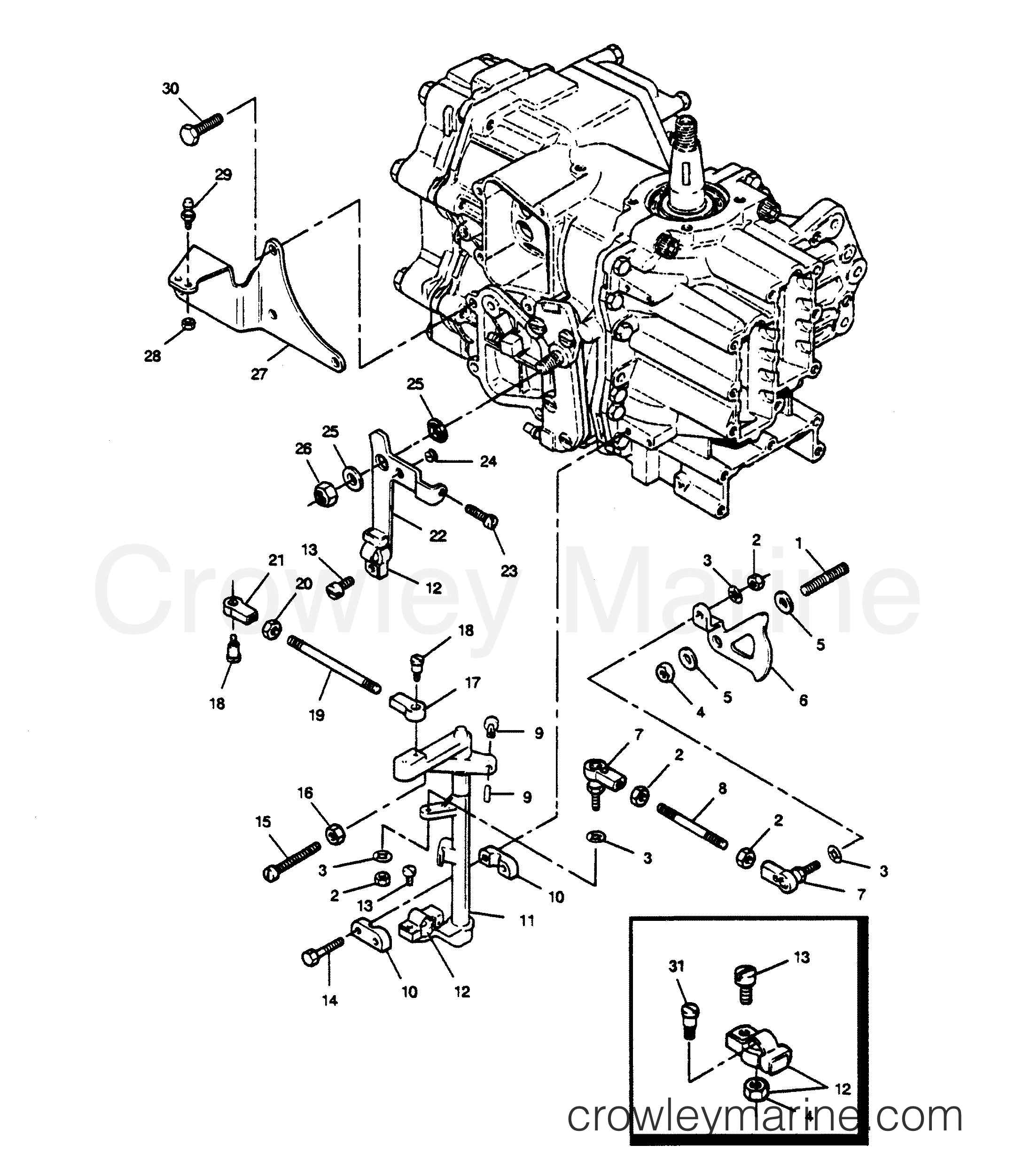1989 Outboard 50 - 507A9C [Force] - SHIFT AND THROTTLE LINKAGE