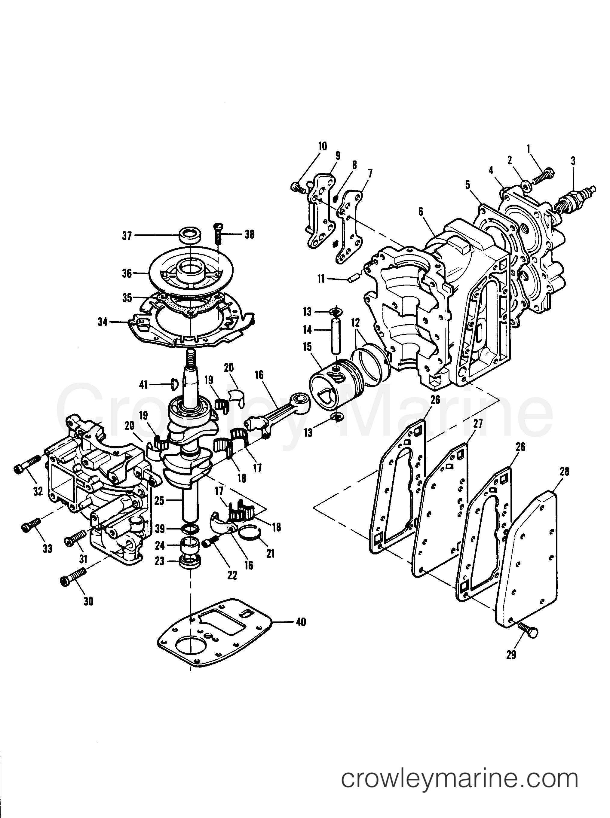 1978 Outboard 6 - 67B8A - POWER HEAD