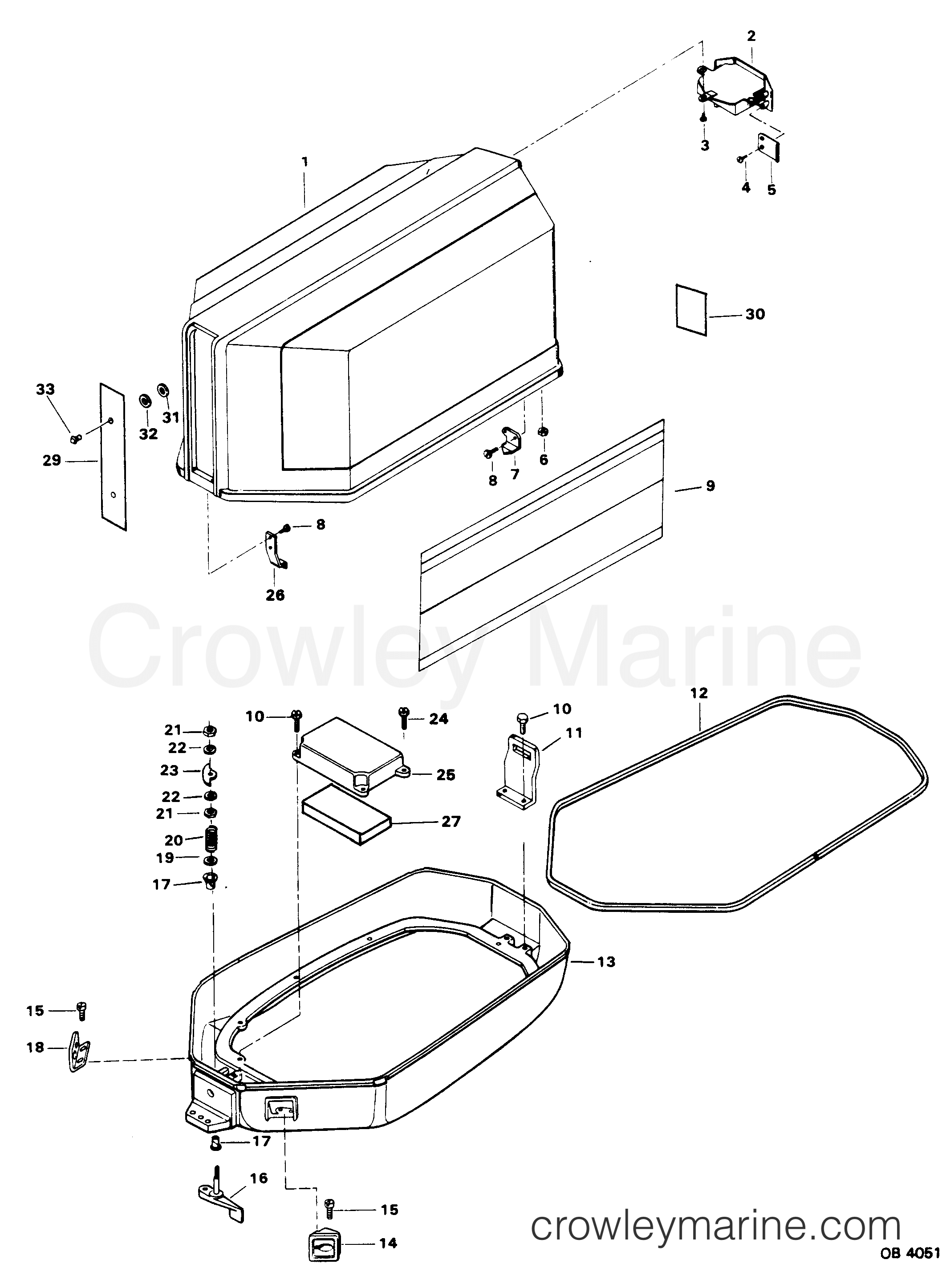 1985 Outboard 50 - 507FC5A [Force] - ENGINE COVER AND SUPPORT PLATE
