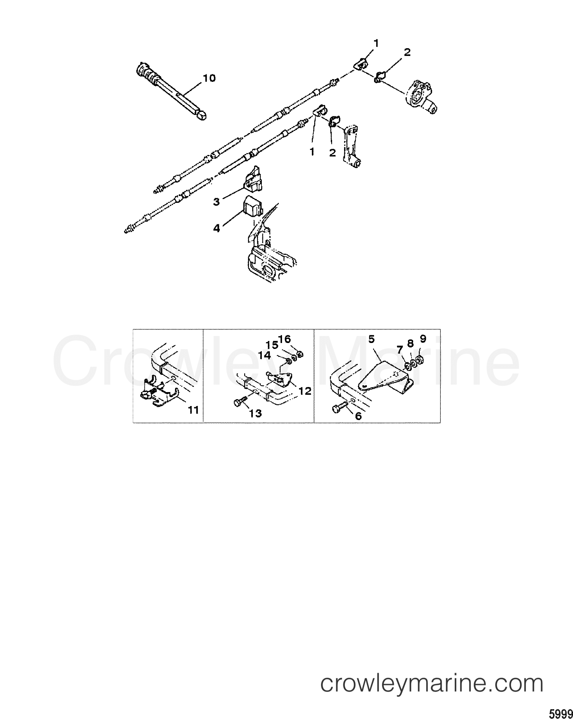 1996 Outboard 40 [ML] - 7040218EW - REMOTE CONTROL ATTACHING KIT