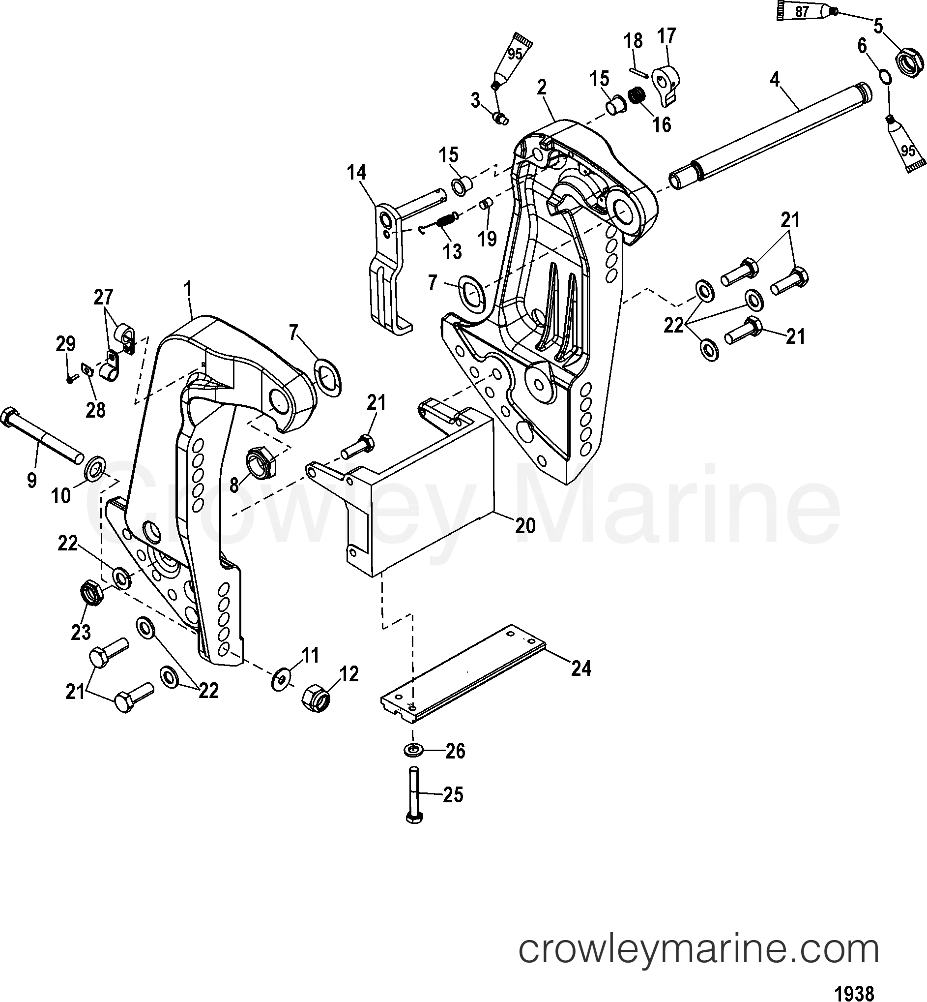 2004 Outboard 90DFI [ELPTO] - 7090D73RD - TRANSOM BRACKET