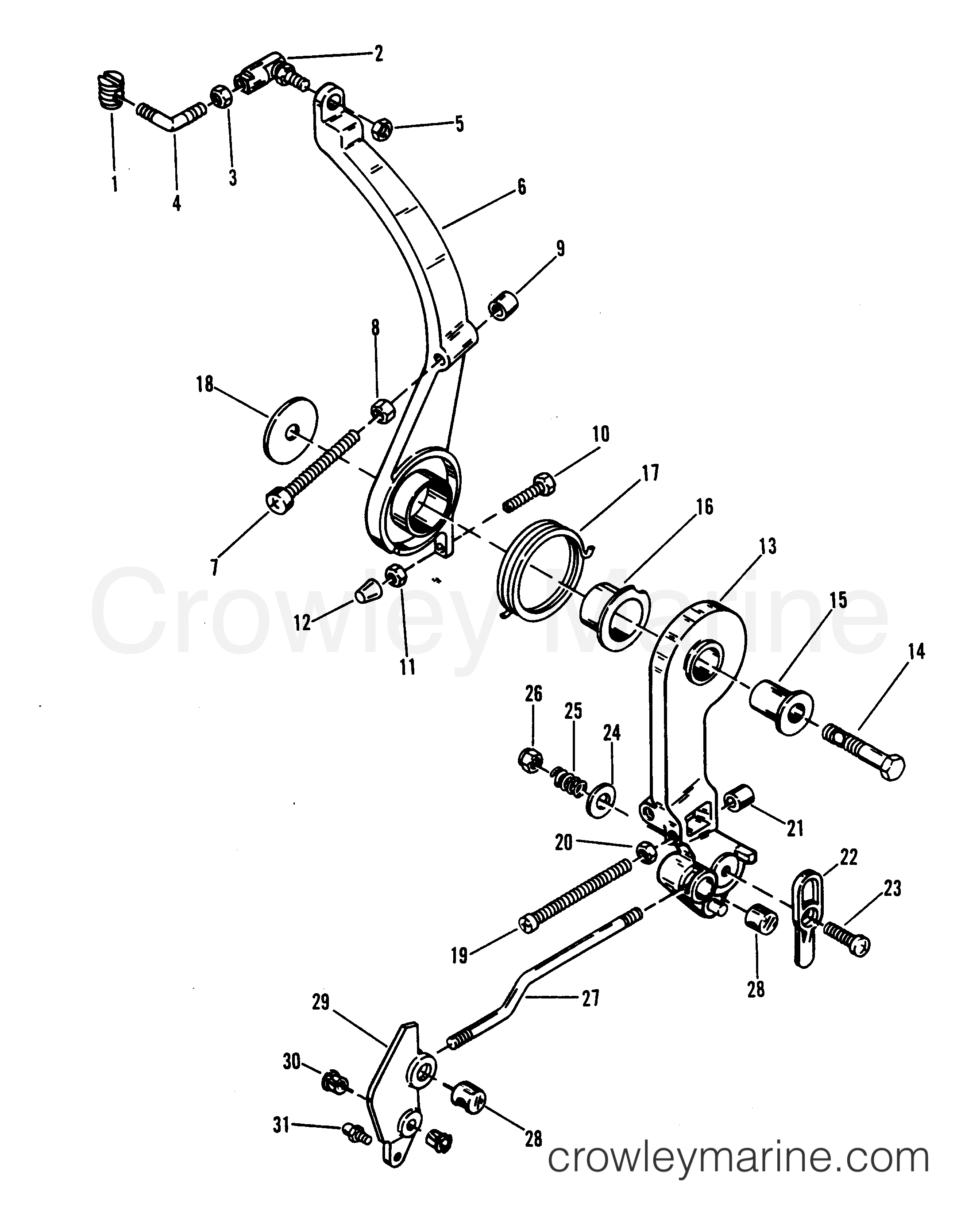 1990 Outboard 250 [XXL] - 7250432SD - THROTTLE LEVER