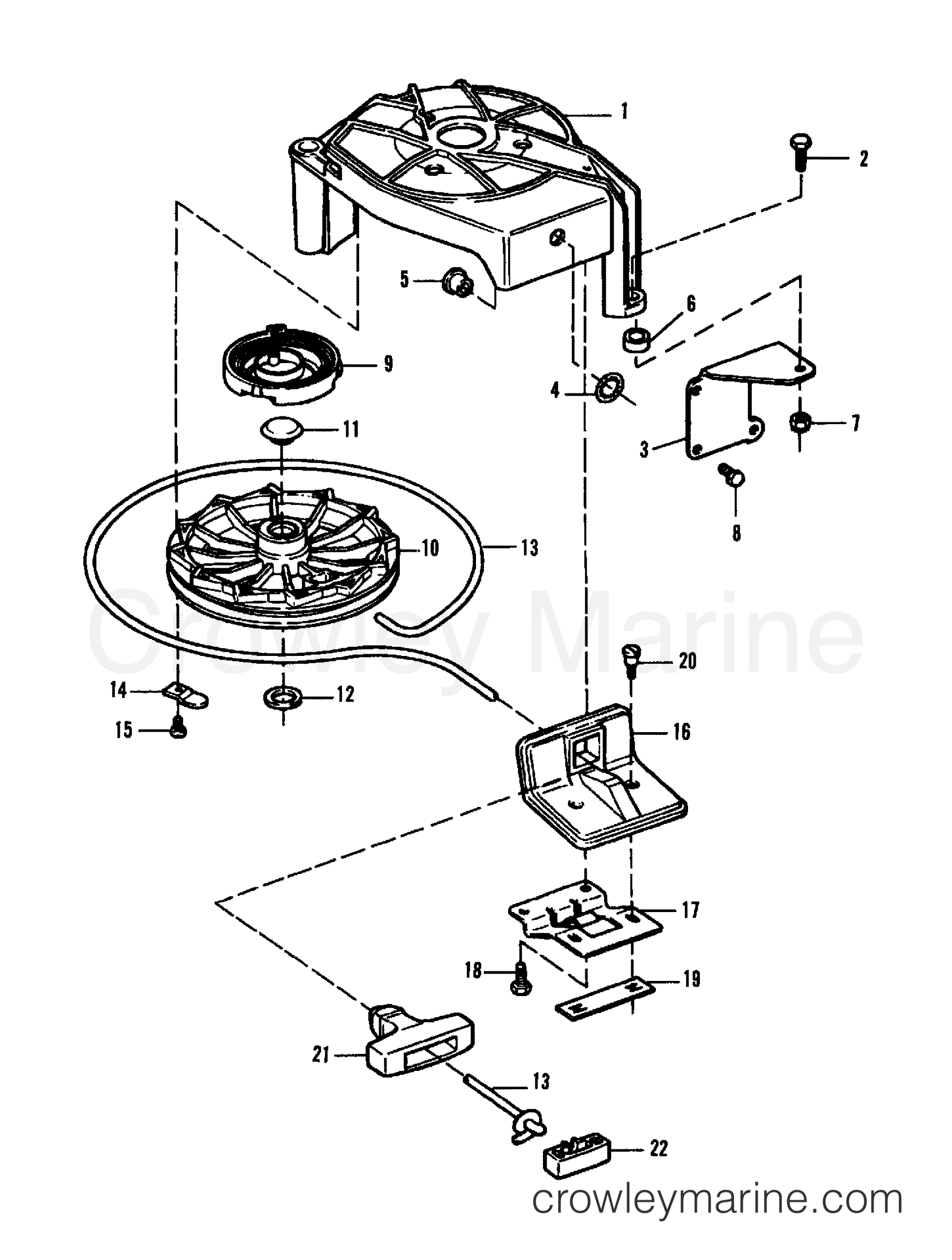1985 Outboard 9.9 - H0093F85B - STARTER (88A/92B & SER. # E000001 THRU E090399)