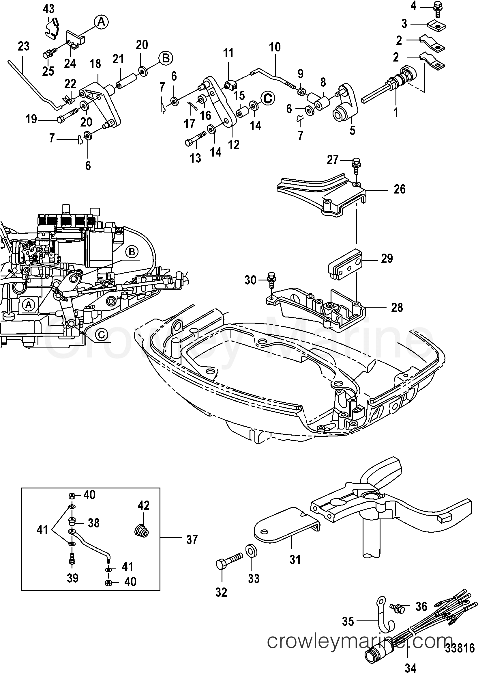 2008 Outboard 20 [ML 4] - 7F20211ZK - SHIFT, ELECTRIC
