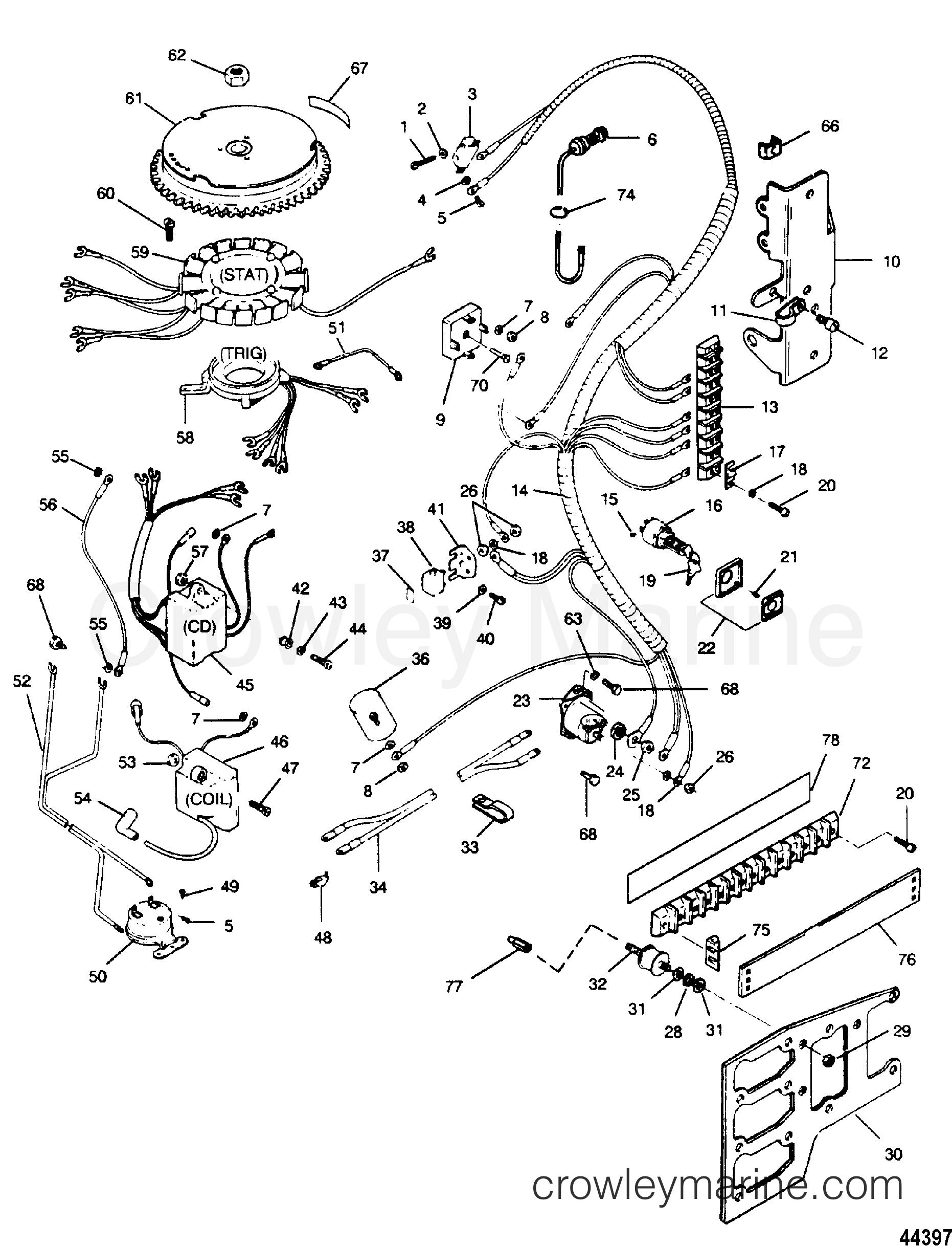1990 Outboard 90 - 908F90A & Up [BEL] [Force] - ELECTRICAL COMPONENTS