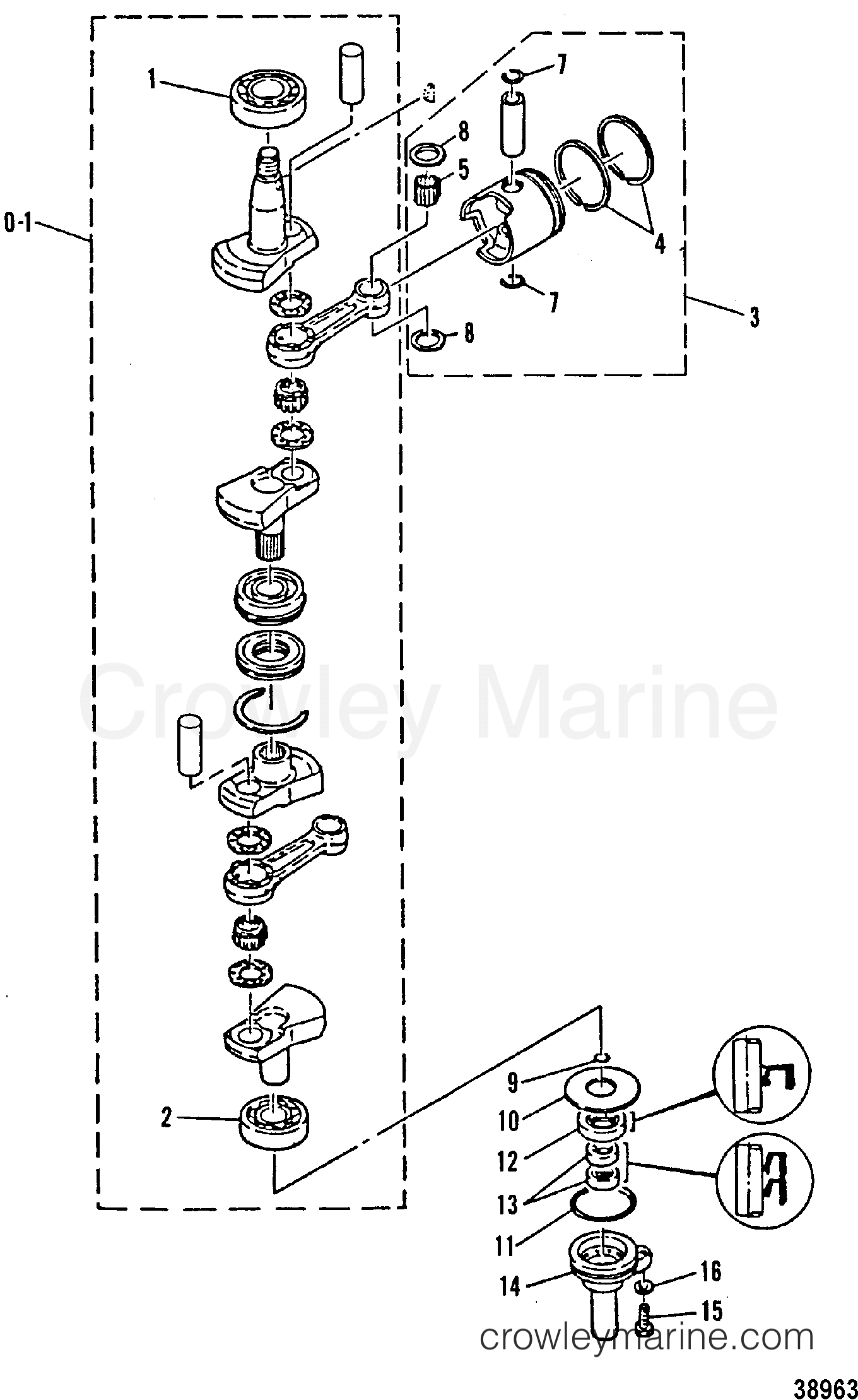 1989 Outboard 30 [EO] - 7030302PU - CRANKSHAFT AND PISTON