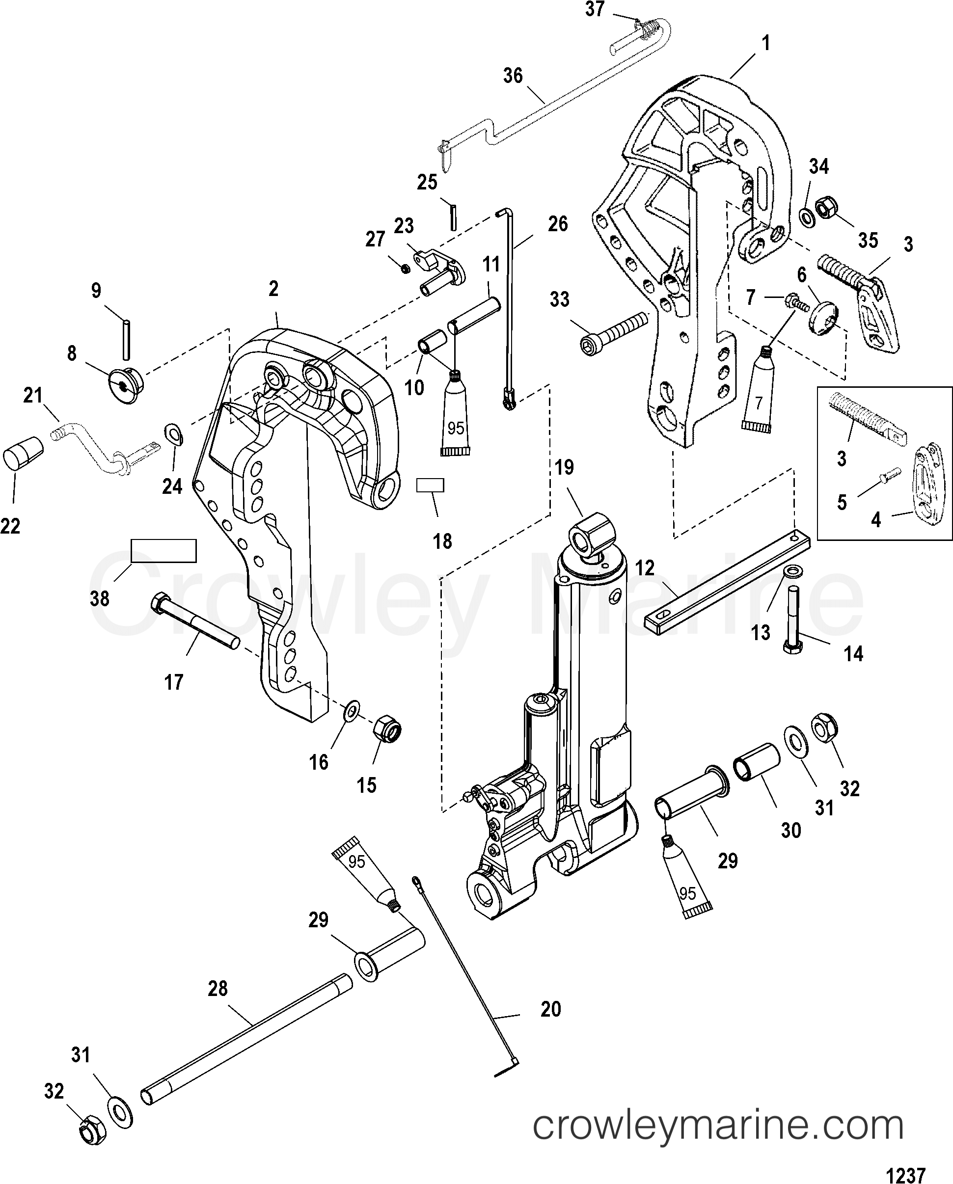 1998 Outboard 25 [ELRC 4] - 7F25312GD - CLAMP BRACKET