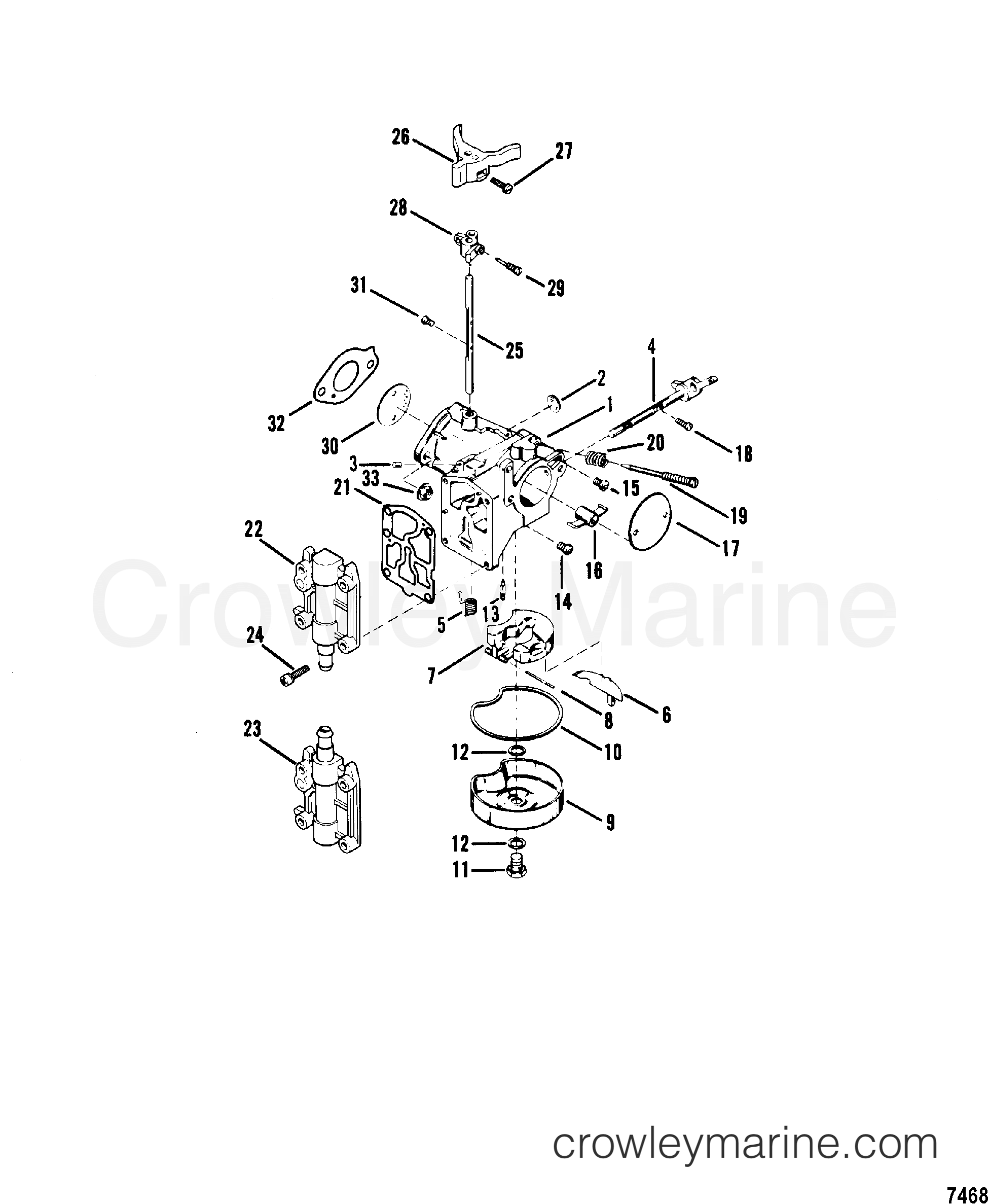 1987 Outboard 45 [ELHO] - 7045777 - CARBURETOR ASSEMBLY