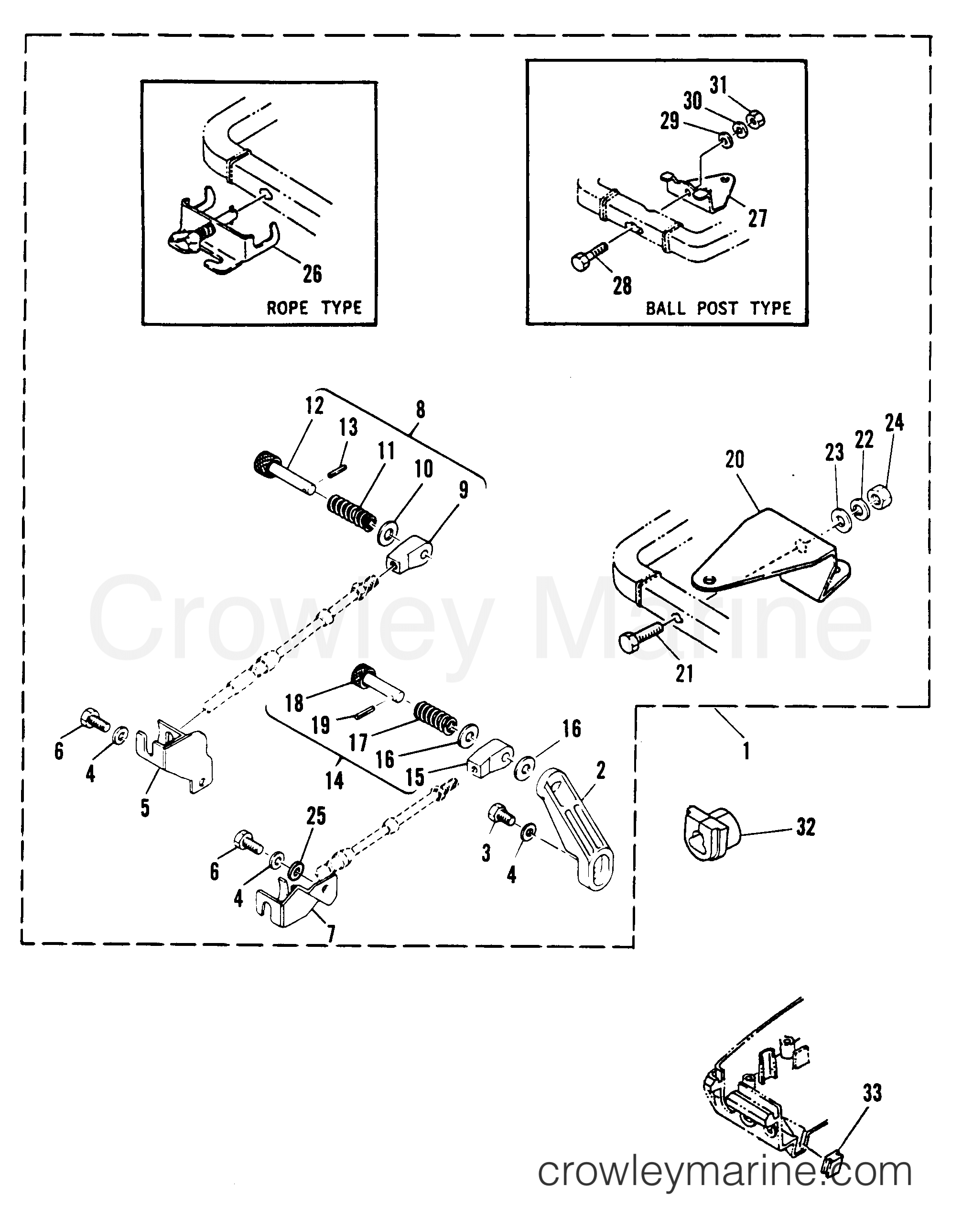 1982 Outboard 40 [M] - 7040202 - REMOTE CONTROL ATTACHING KIT