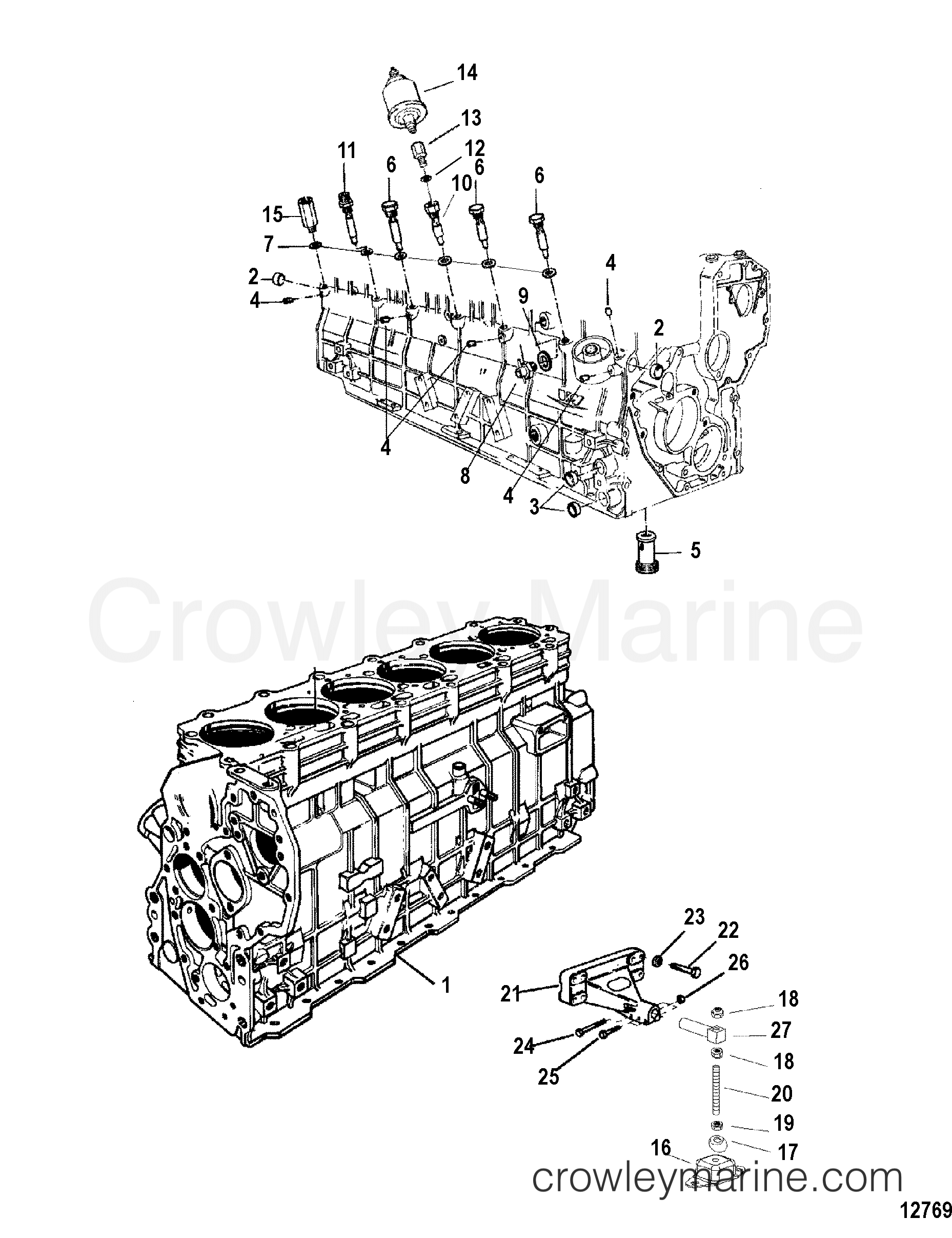 1998 Inboard Engine 2.8LD [D-TRONIC] - 3A784CJND - ENGINE/CYLINDER BLOCK