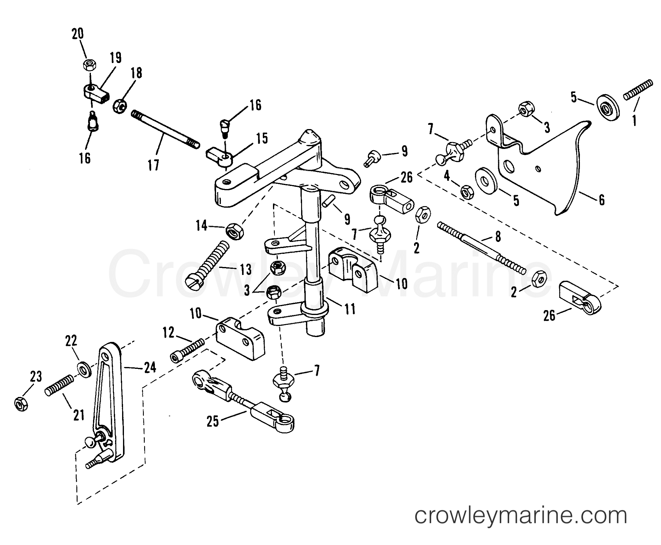 1995 Outboard 40 - H040312RD [EL] - SHIFT THROTTLE LINKAGE
