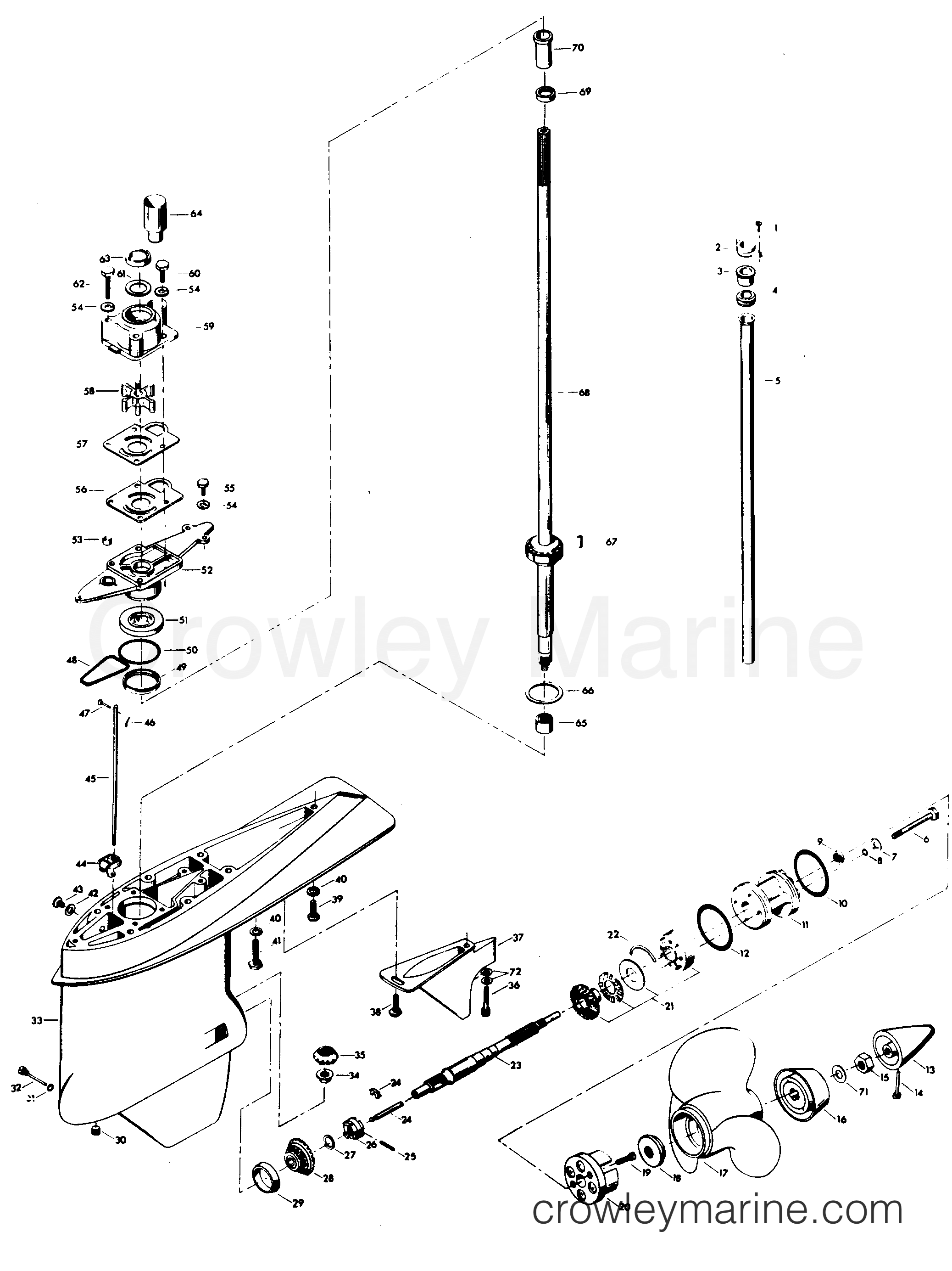 1978 Outboard 140 - 1408B8A - GEAR HOUSING