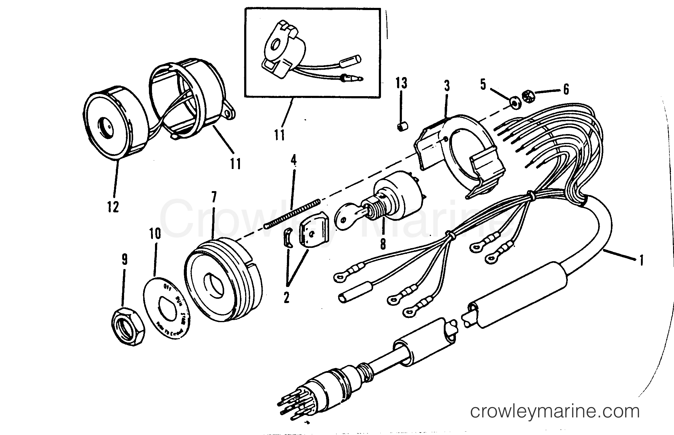 1991 Outboard 275 [XXL] - 7275432YD - KEY SWITCH ASSEMBLY